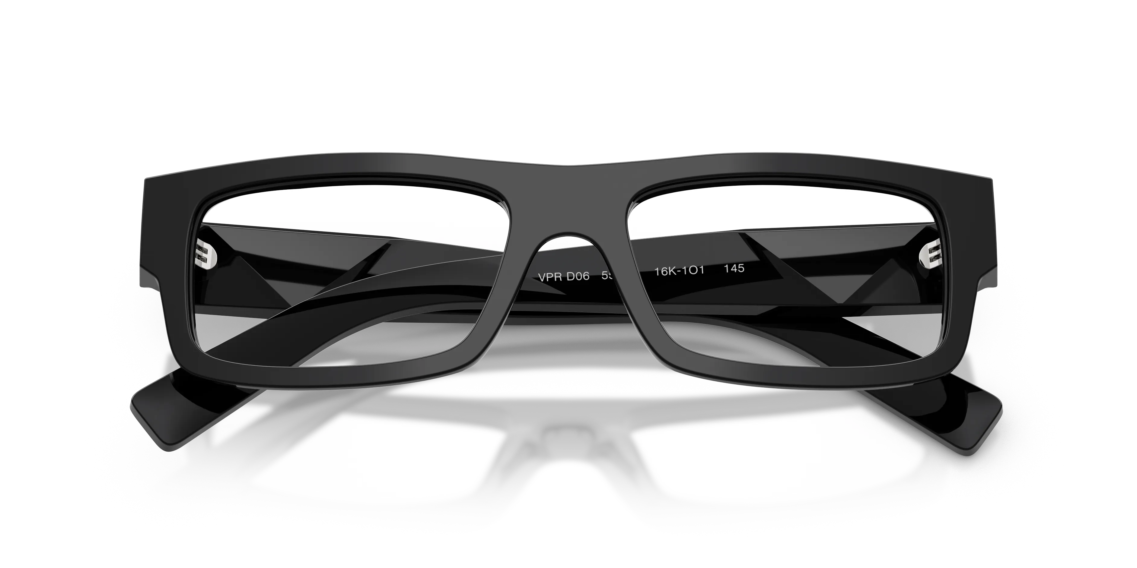 Prada PR D06V 16K1O1 Montature da vista Acetato Nero Trasparente Squadrata Normale - immagine 2