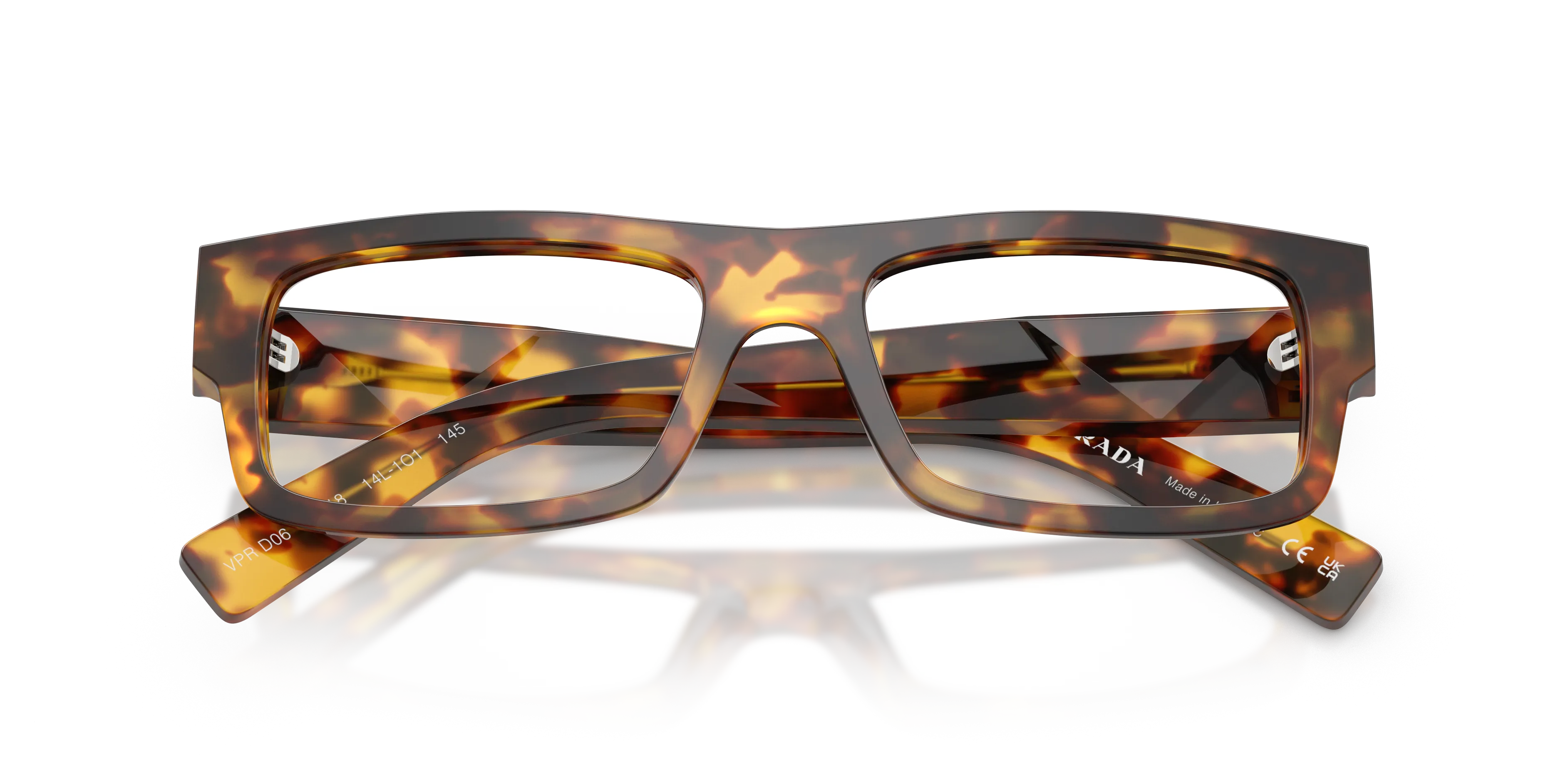Prada PR D06V 14L1O1 Montature da vista Acetato Tartaruga Trasparente Squadrata Normale - immagine 2