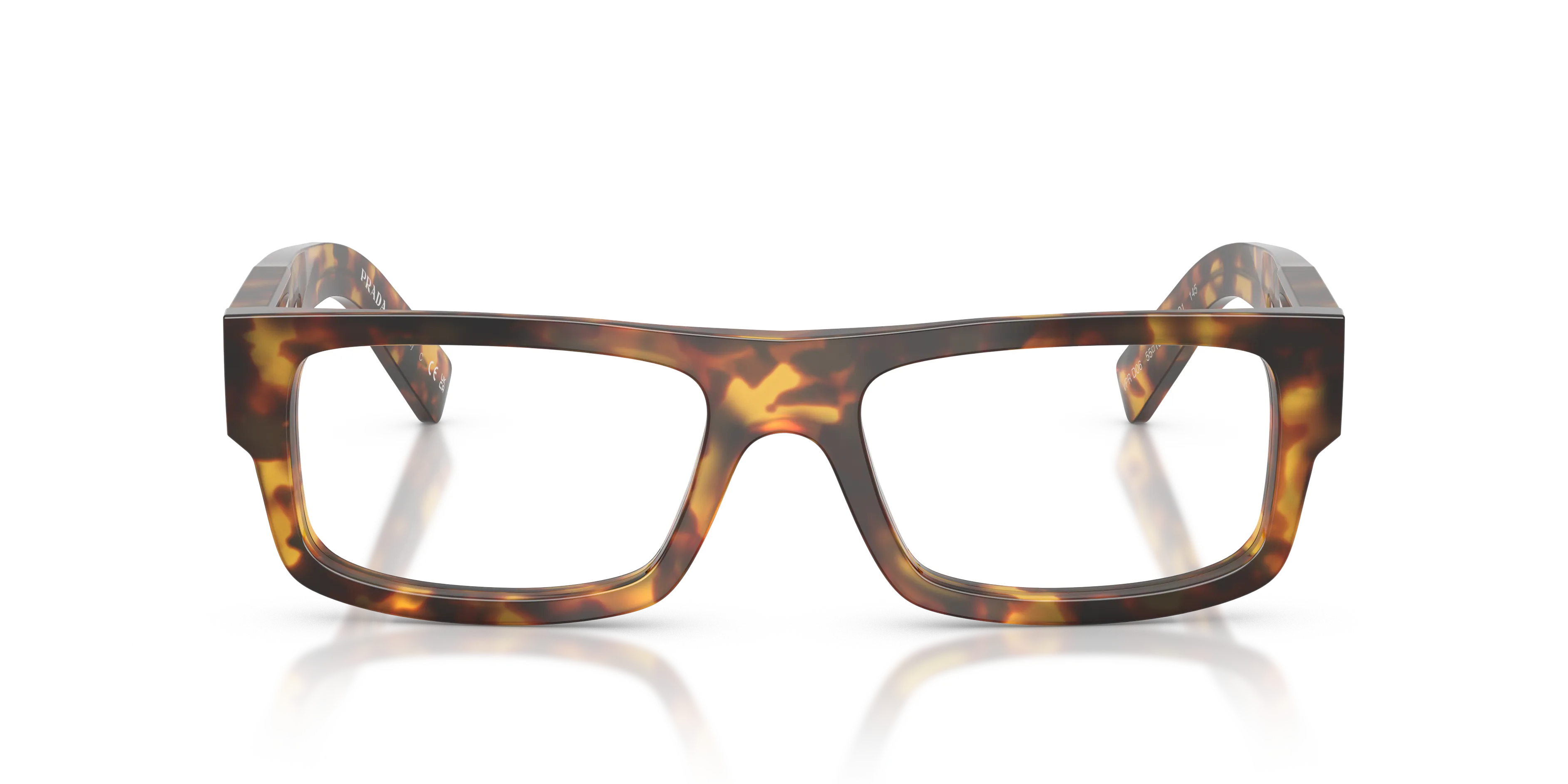 Prada PR D06V 14L1O1 Montature da vista Acetato Tartaruga Trasparente Squadrata Normale - immagine 3
