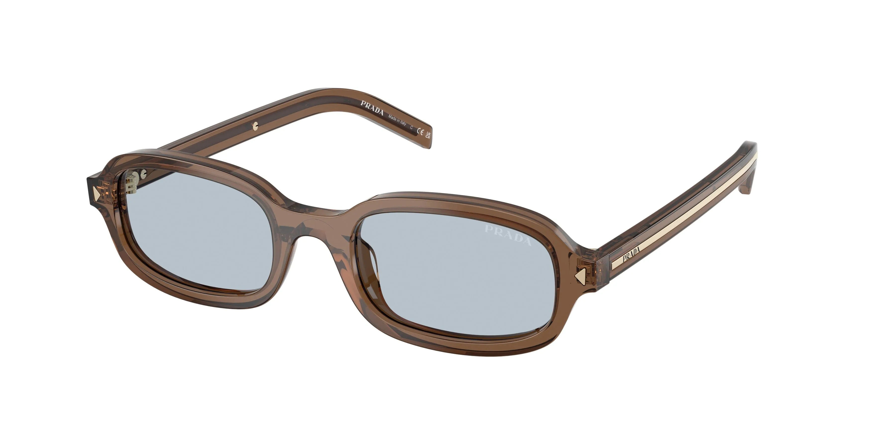Prada PR D06S 28I30W Occhiali da sole Acetato Trasparente Blu Rotonda Normale - immagine 1