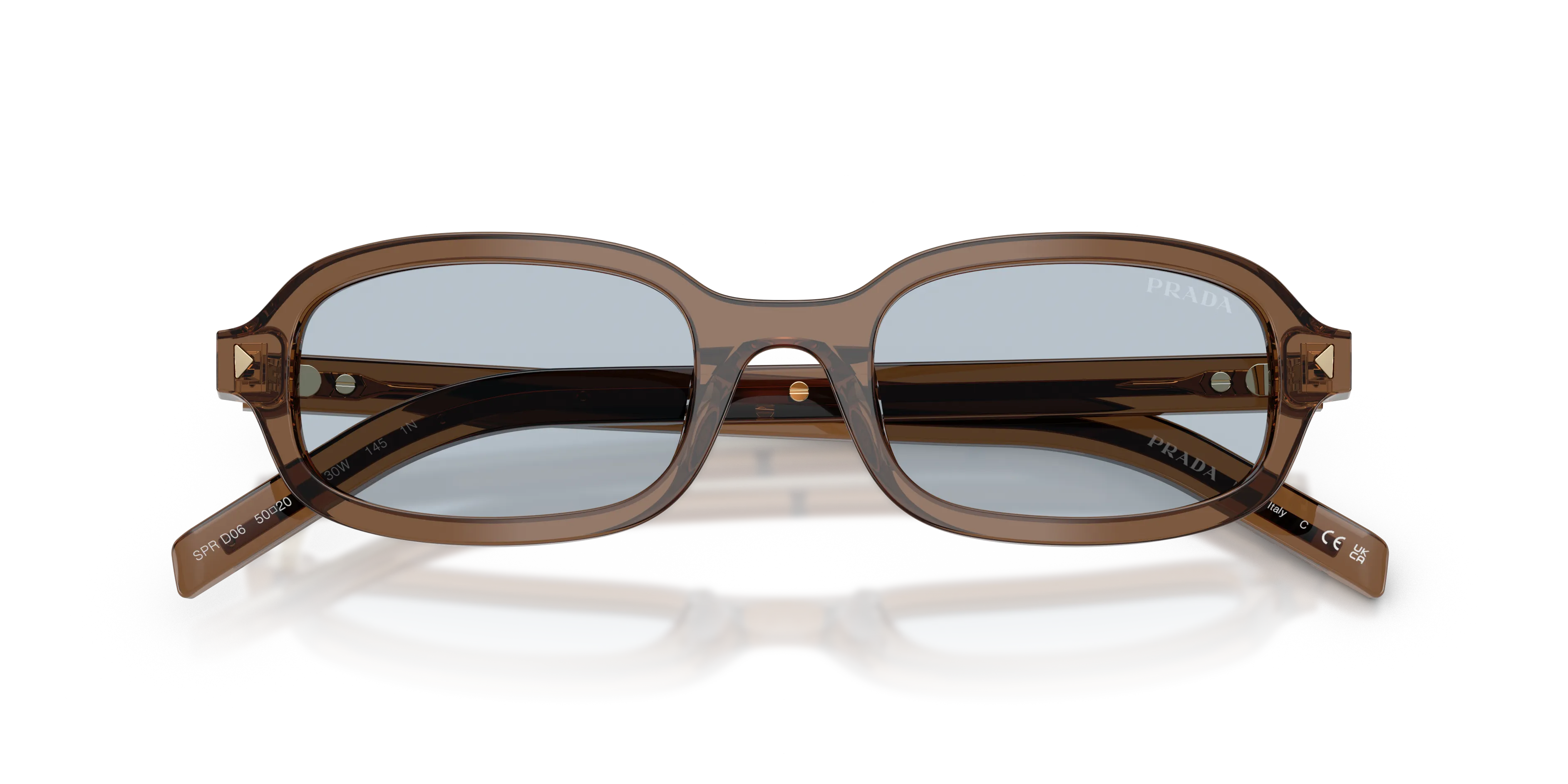 Prada PR D06S 28I30W Occhiali da sole Acetato Trasparente Blu Rotonda Normale - immagine 2