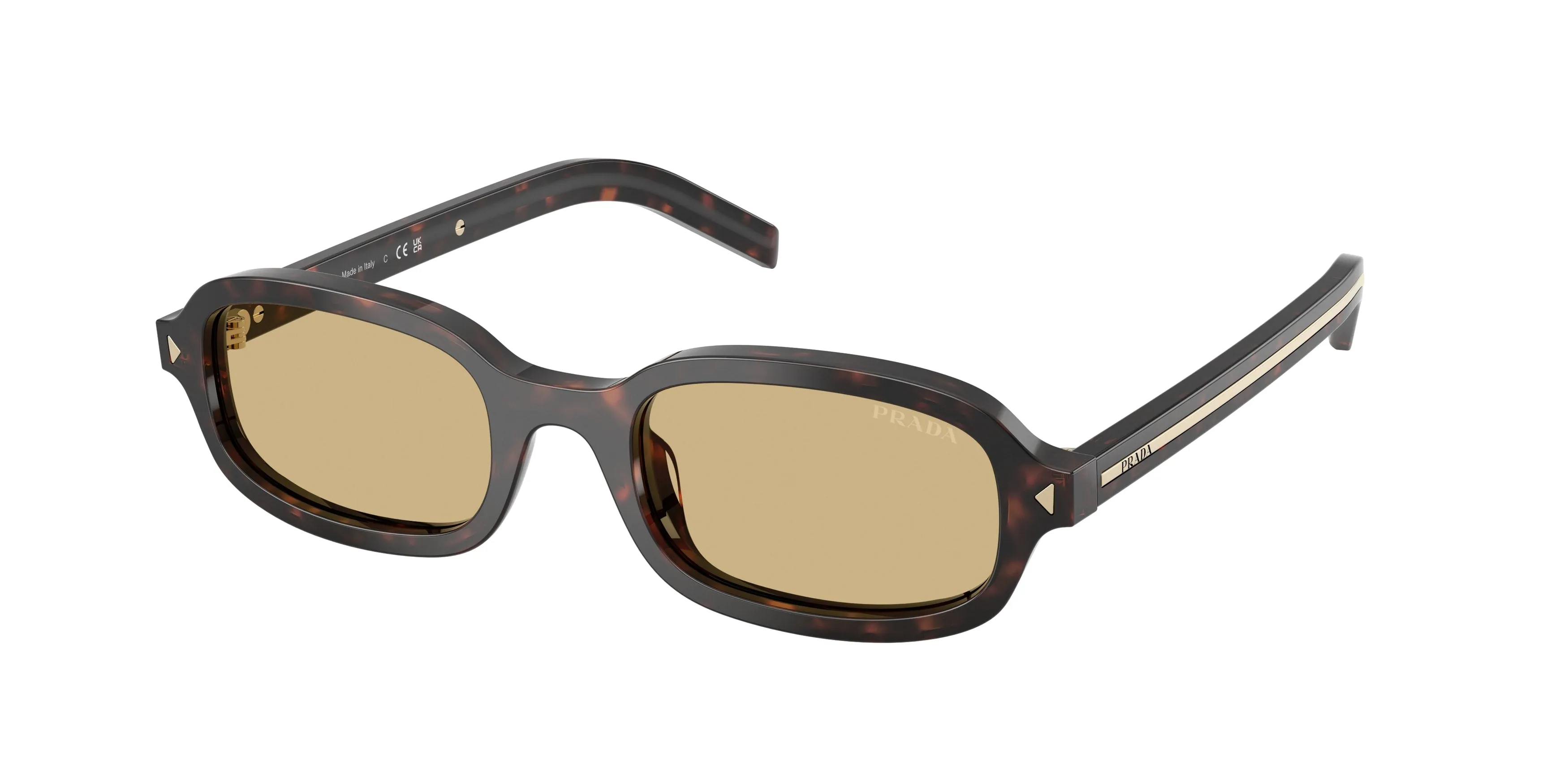 Prada PR D06S 17N70R Occhiali da sole Acetato Tartaruga Marrone Rotonda Normale - immagine 1