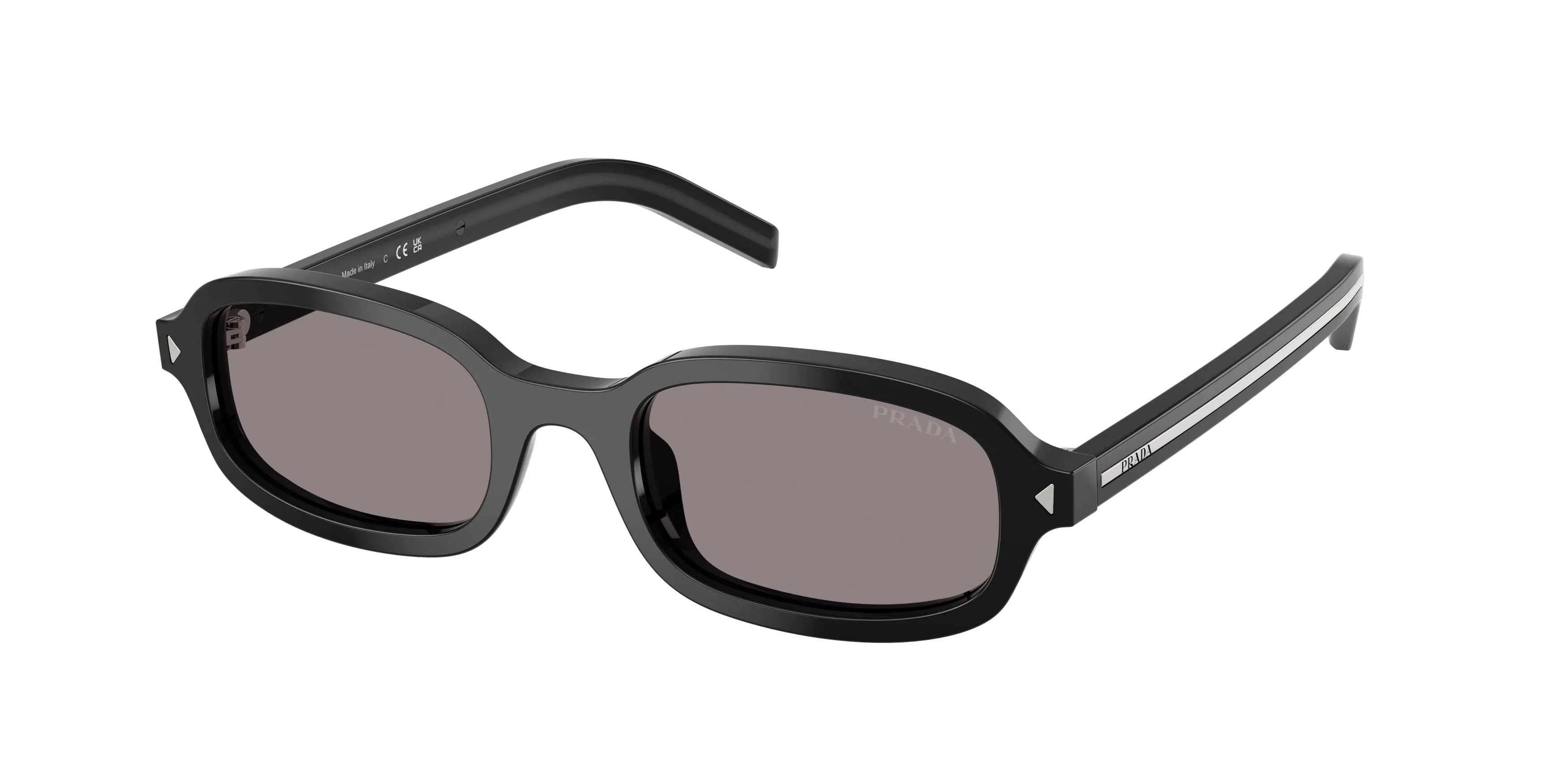Prada PR D06S 16K03D Occhiali da sole Acetato Nero Grigio Rotonda Normale - immagine 1