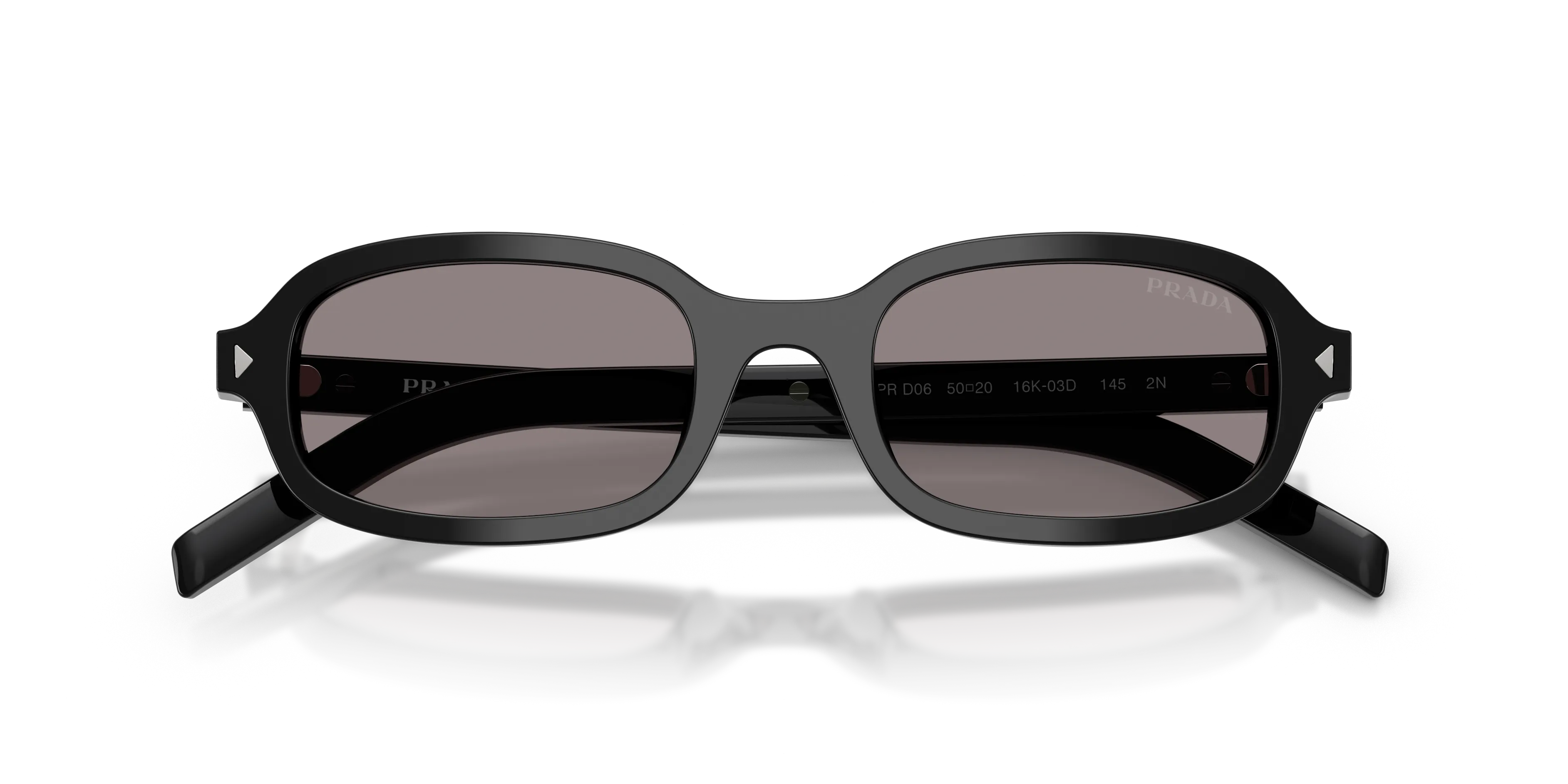 Prada PR D06S 16K03D Occhiali da sole Acetato Nero Grigio Rotonda Normale - immagine 2
