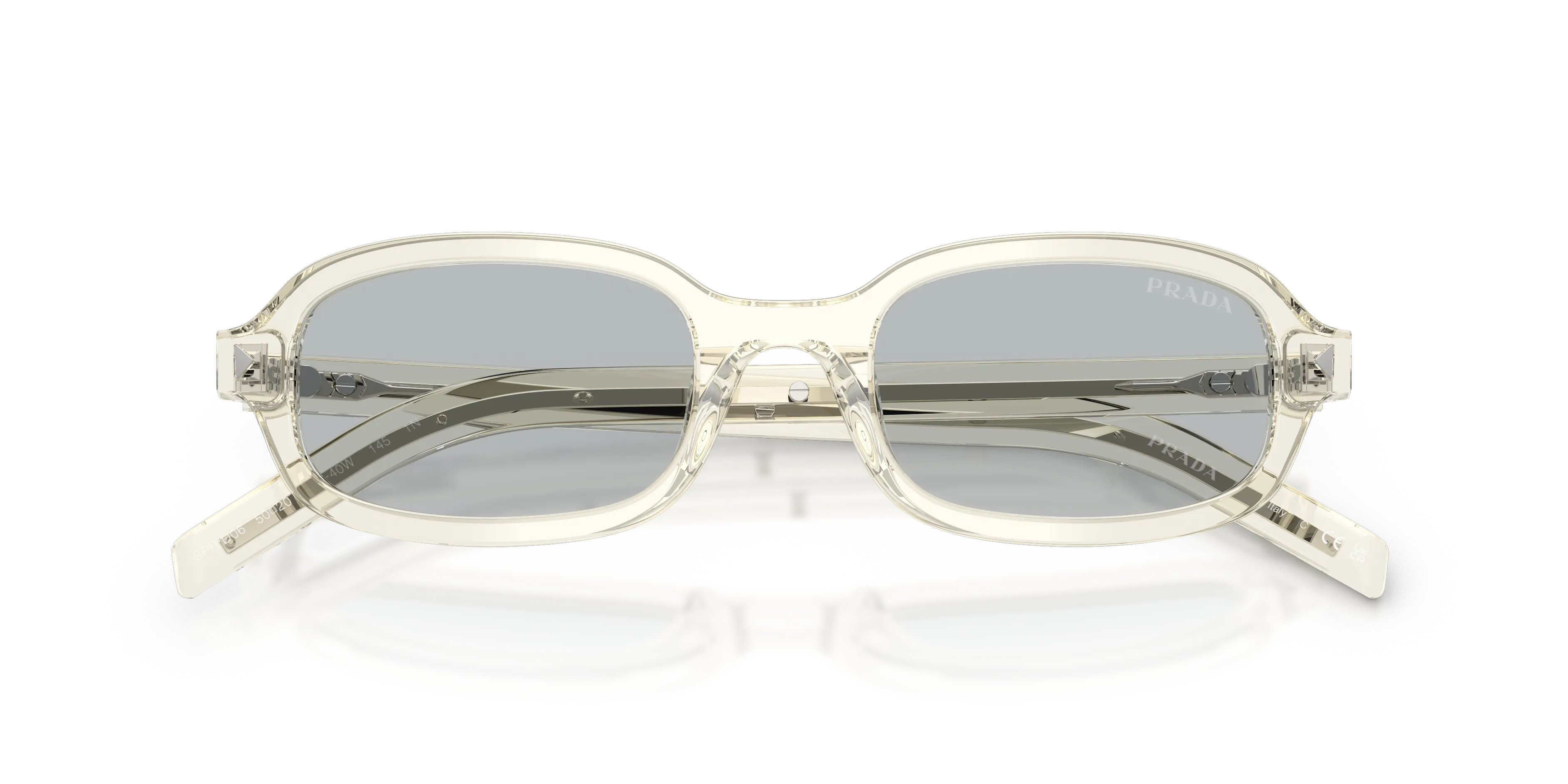 Prada PR D06S 12X40W Occhiali da sole Acetato Marrone Grigio Rotonda Normale - immagine 2