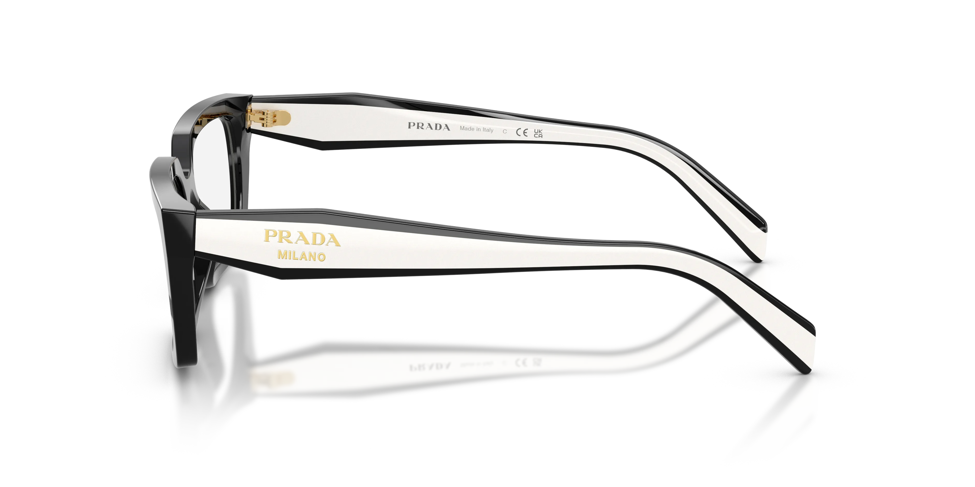 Prada PR D05V 20G1O1 Montature da vista Acetato Nero Trasparente Squadrata Normale - immagine 4