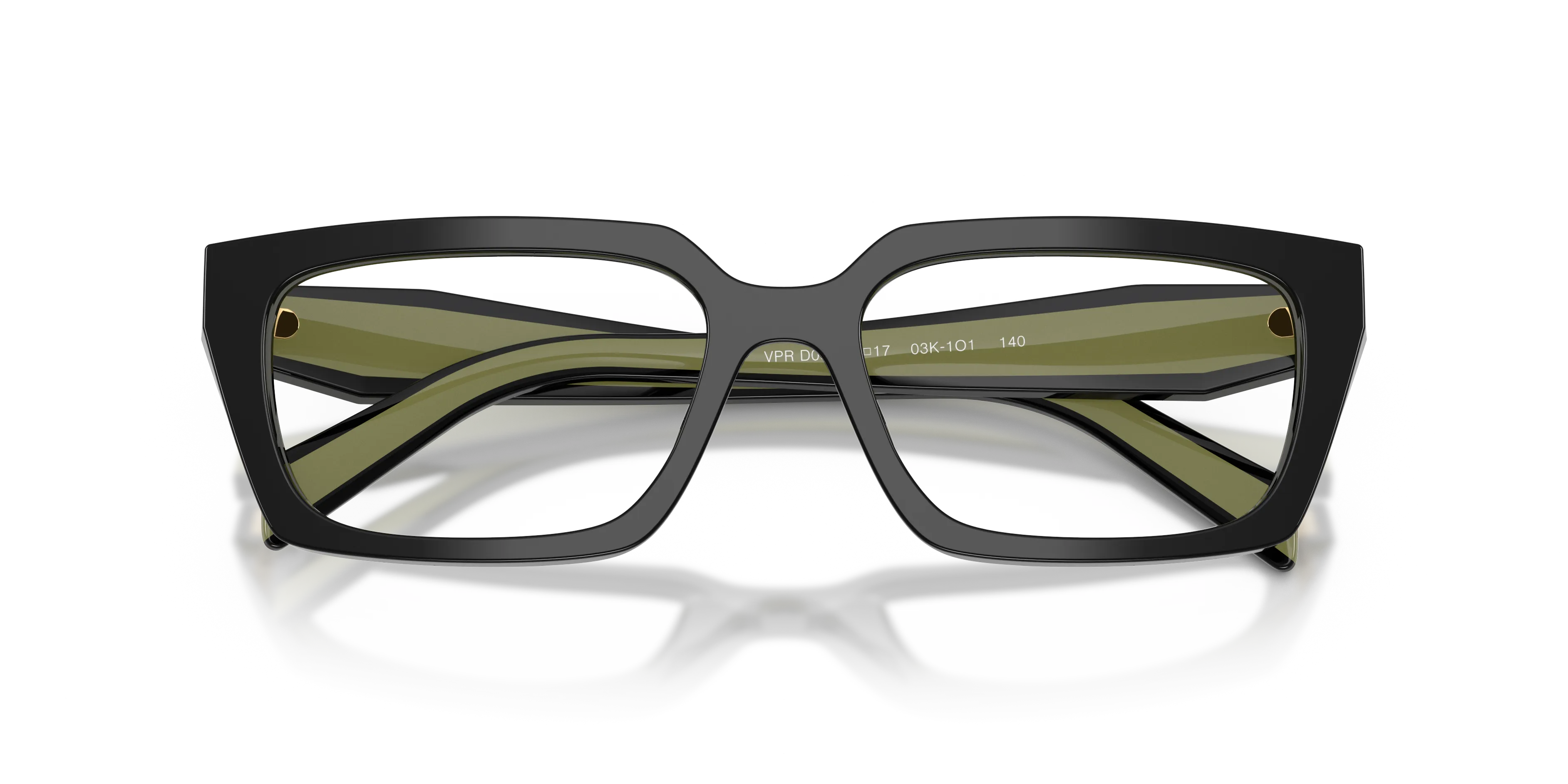 Prada PR D05V 03K1O1 Montature da vista Acetato Nero Trasparente Squadrata Normale - immagine 2