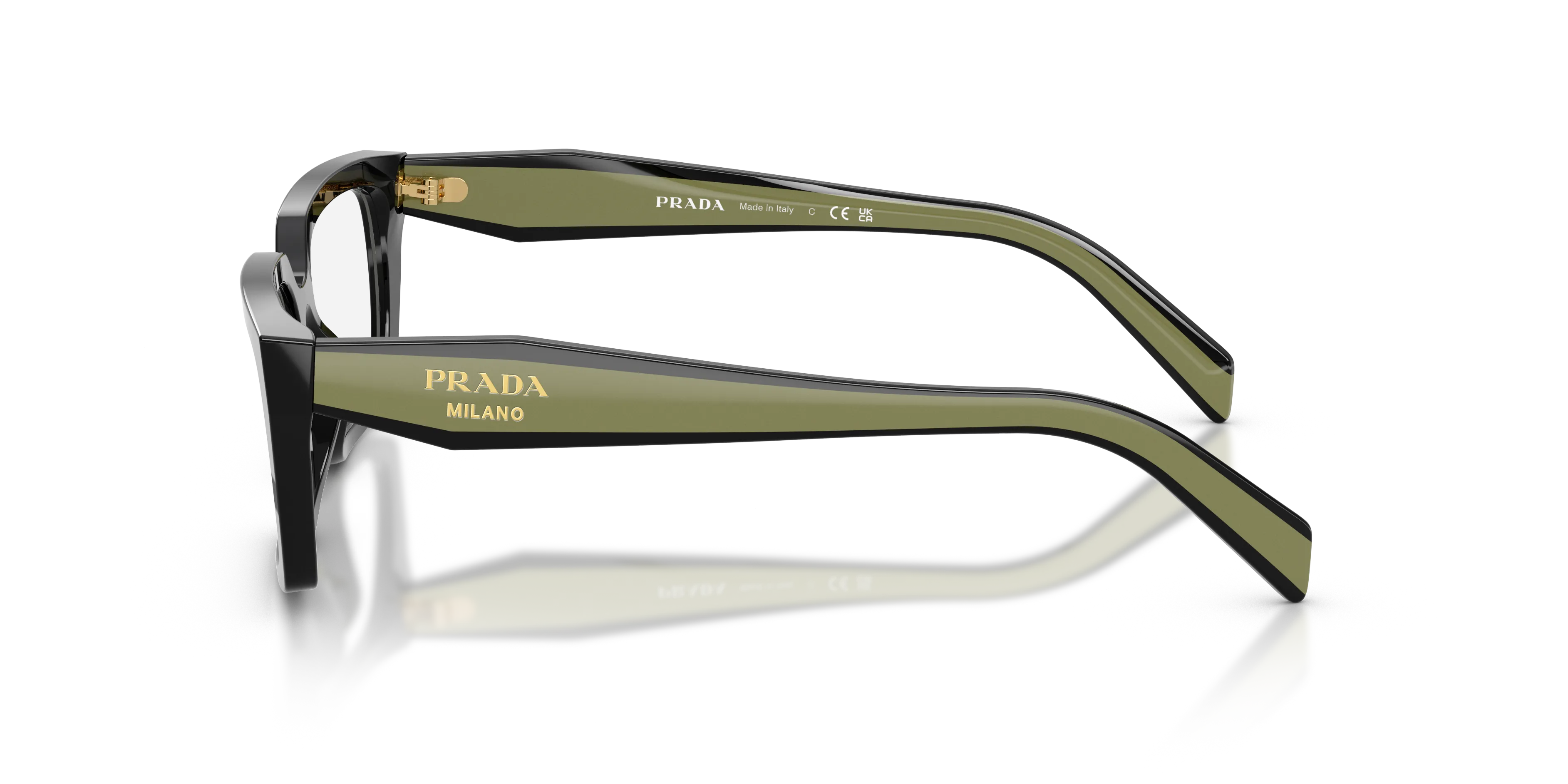 Prada PR D05V 03K1O1 Montature da vista Acetato Nero Trasparente Squadrata Normale - immagine 4