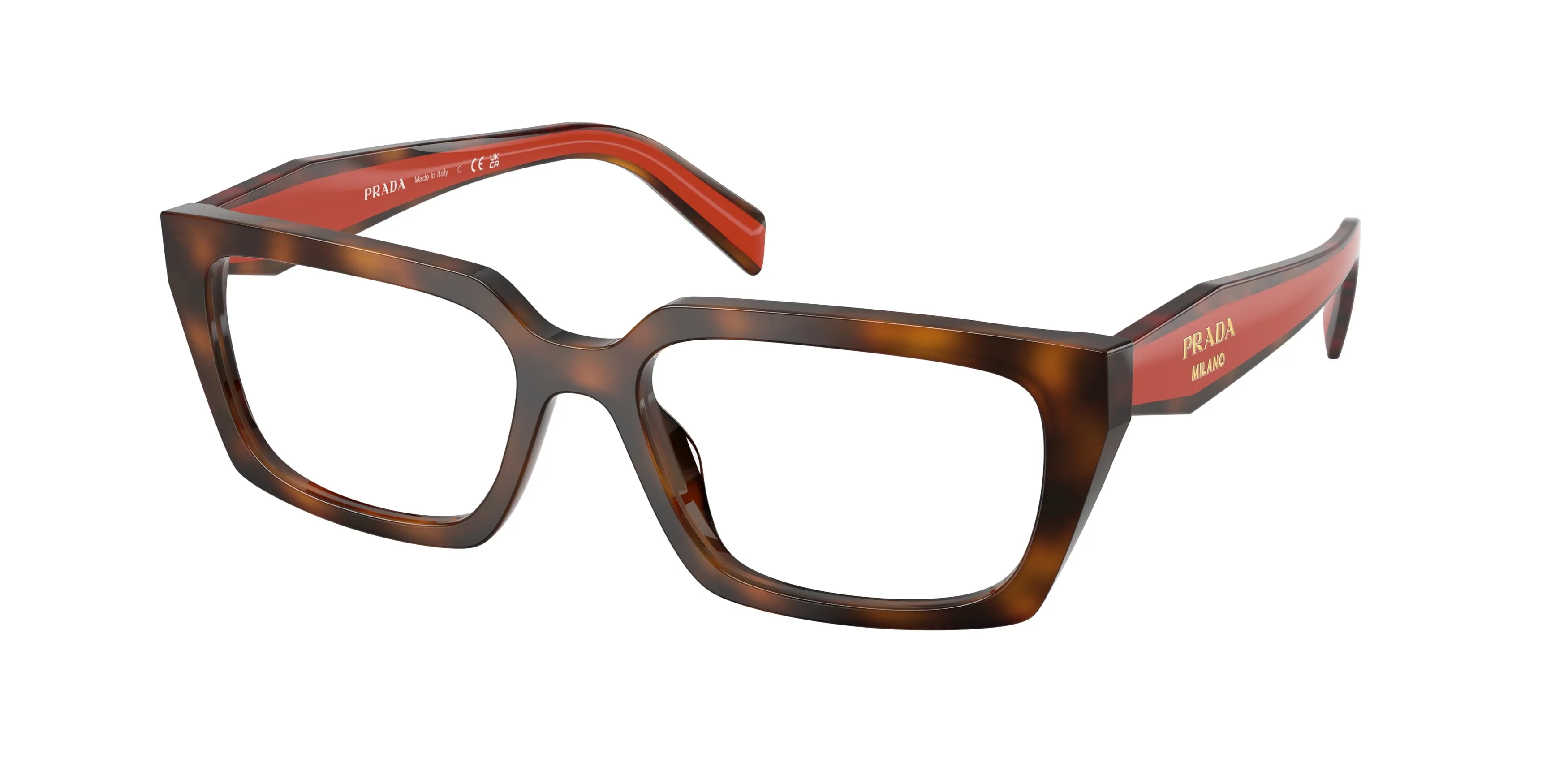 Prada PR D05V 01K1O1 Montature da vista Acetato Tartaruga Trasparente Squadrata Normale - immagine 1