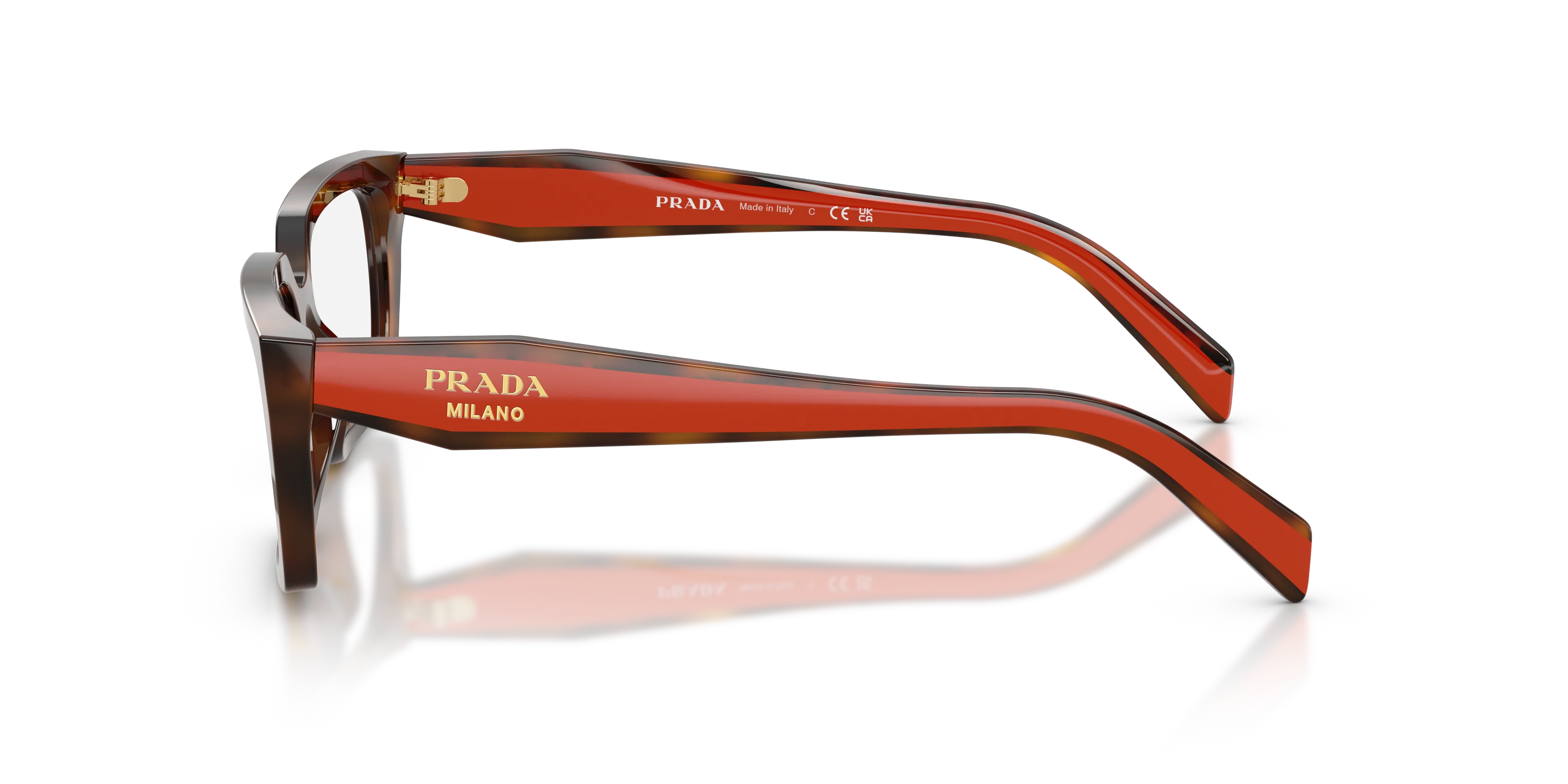 Prada PR D05V 01K1O1 Montature da vista Acetato Tartaruga Trasparente Squadrata Normale - immagine 4