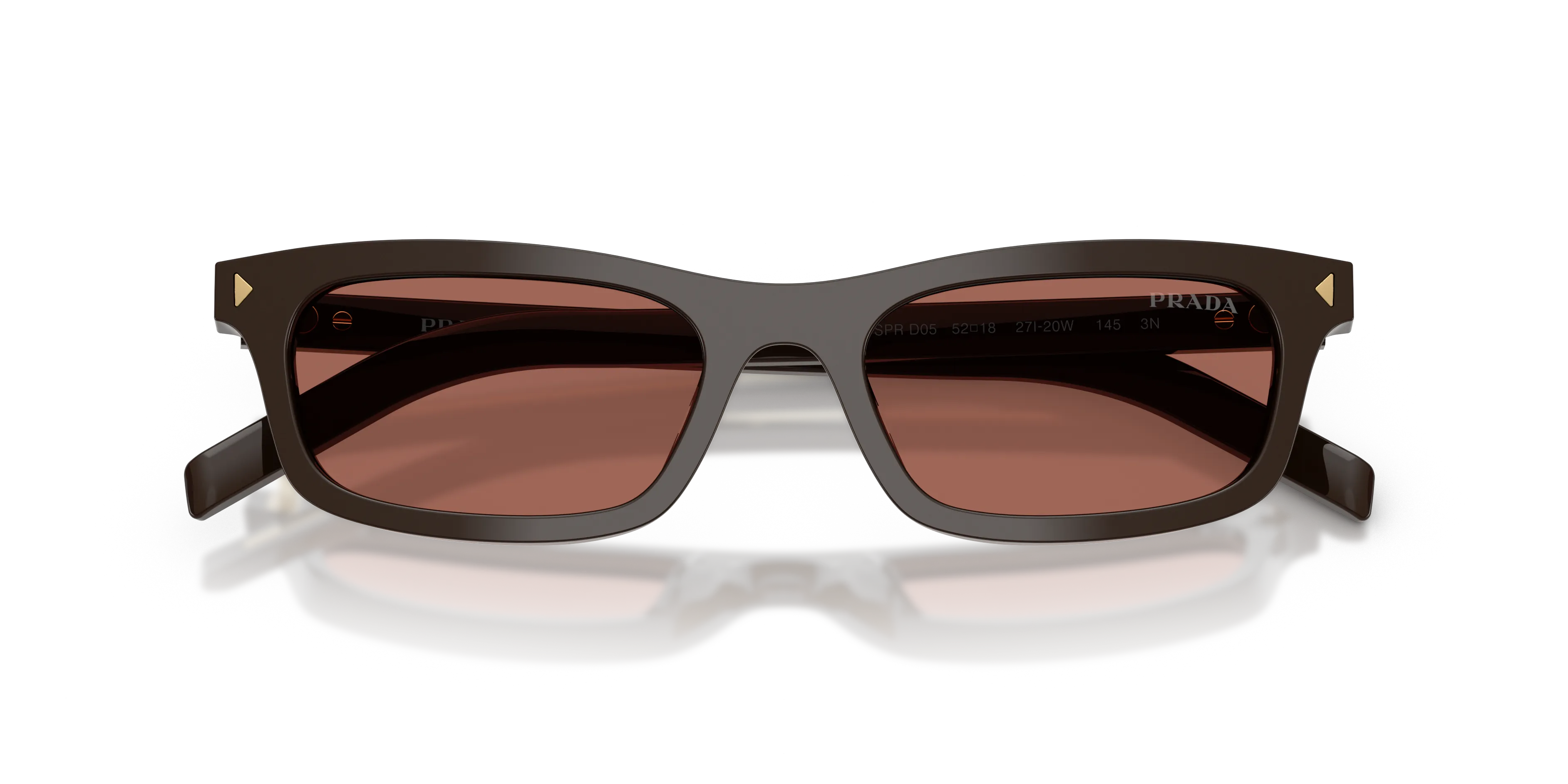 Prada PR D05S 27I20W Occhiali da sole Acetato Marrone Marrone Pillow Normale - immagine 2