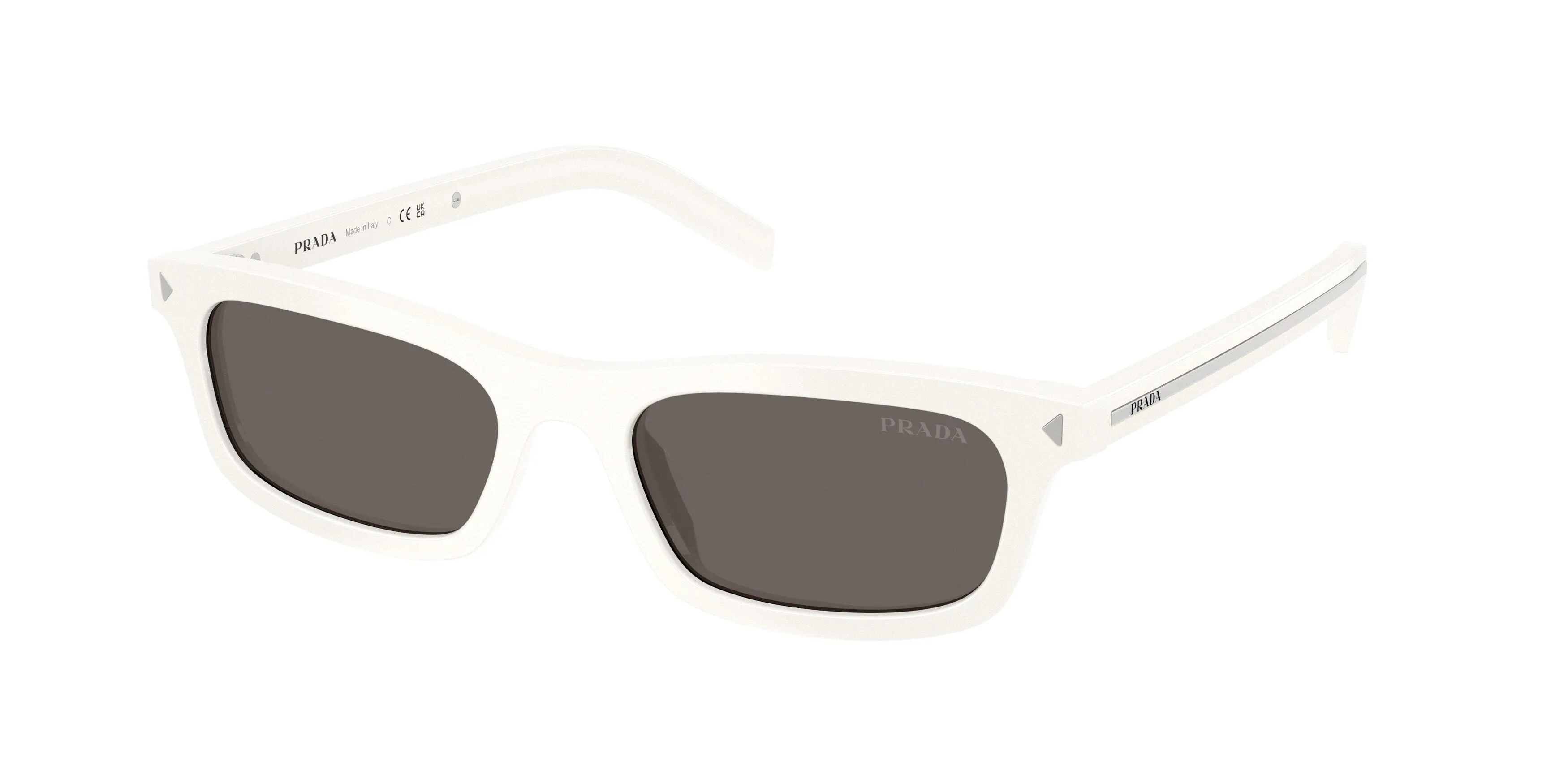 Prada PR D05S 17K731 Occhiali da sole Acetato Bianco Grigio Pillow Normale - immagine 1