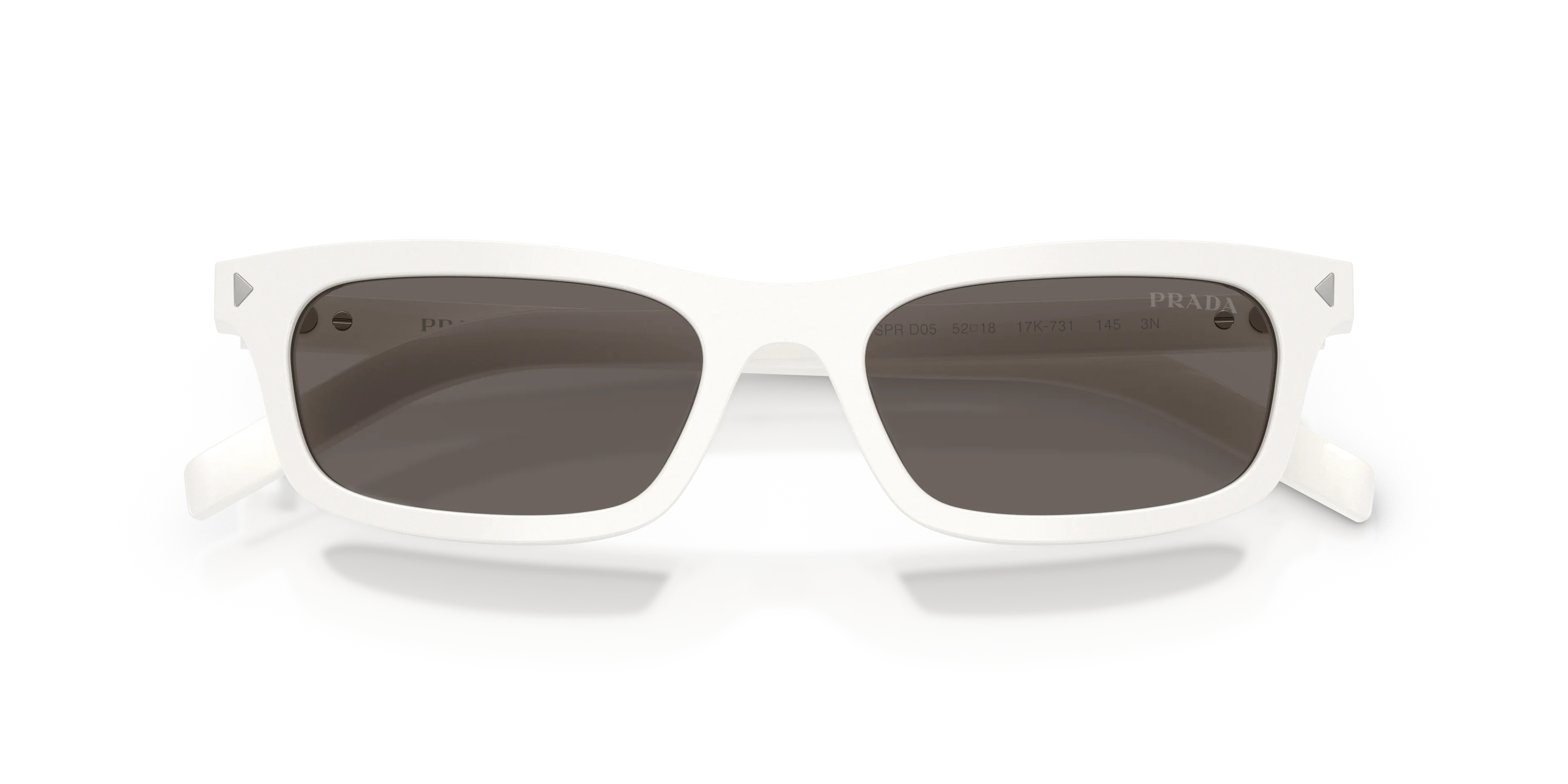 Prada PR D05S 17K731 Occhiali da sole Acetato Bianco Grigio Pillow Normale - immagine 2