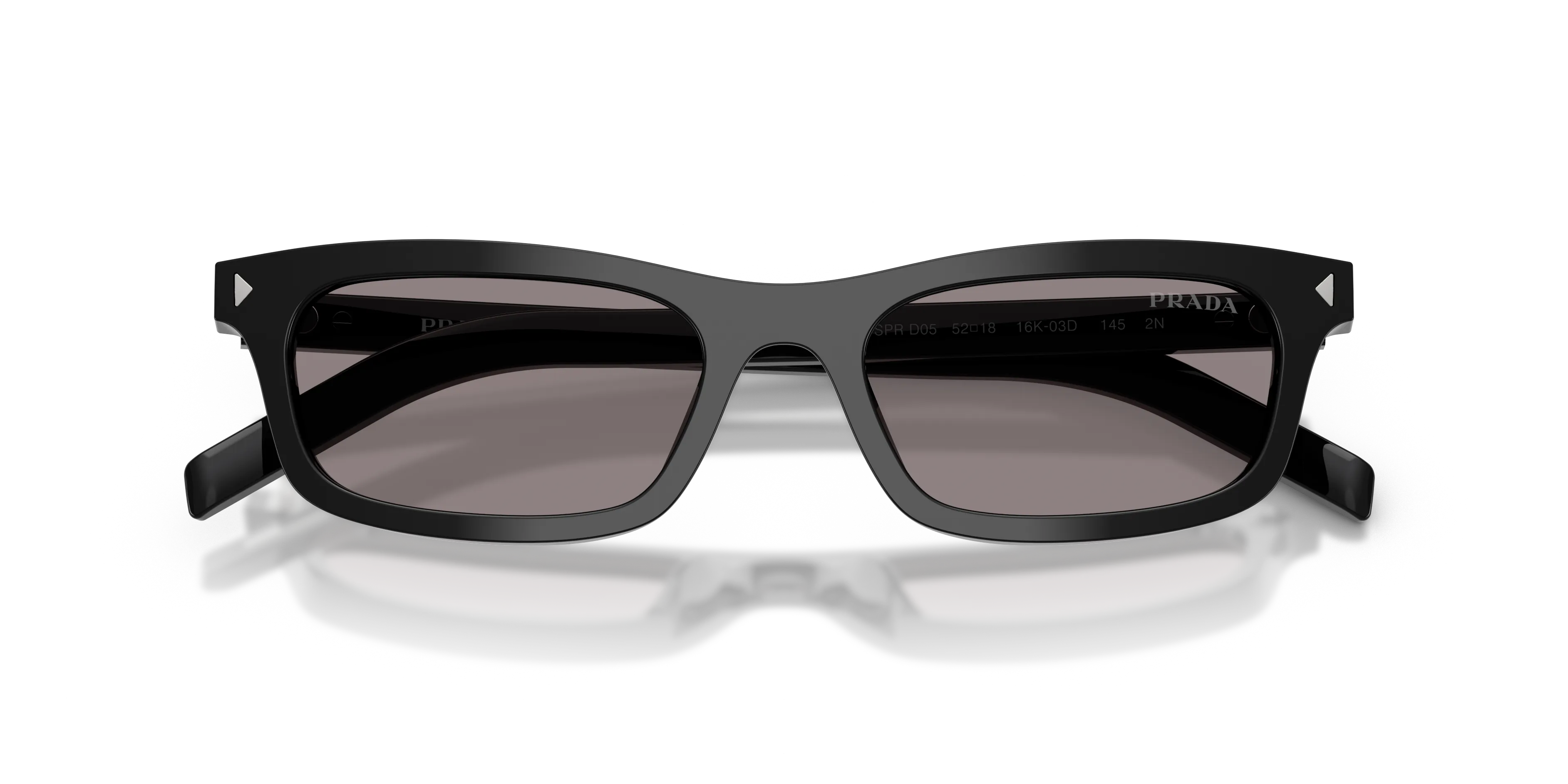 Prada PR D05S 16K03D Occhiali da sole Acetato Nero Grigio Pillow Normale - immagine 2