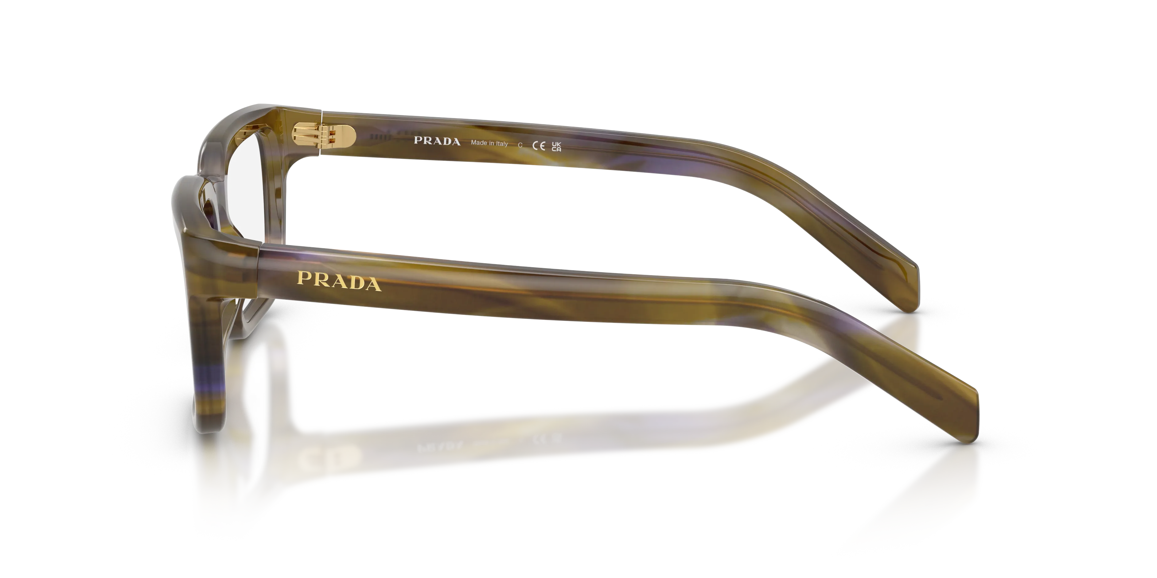 Prada PR D04V 23G1O1 Montature da vista Acetato Tartaruga Trasparente Pillow Normale - immagine 4
