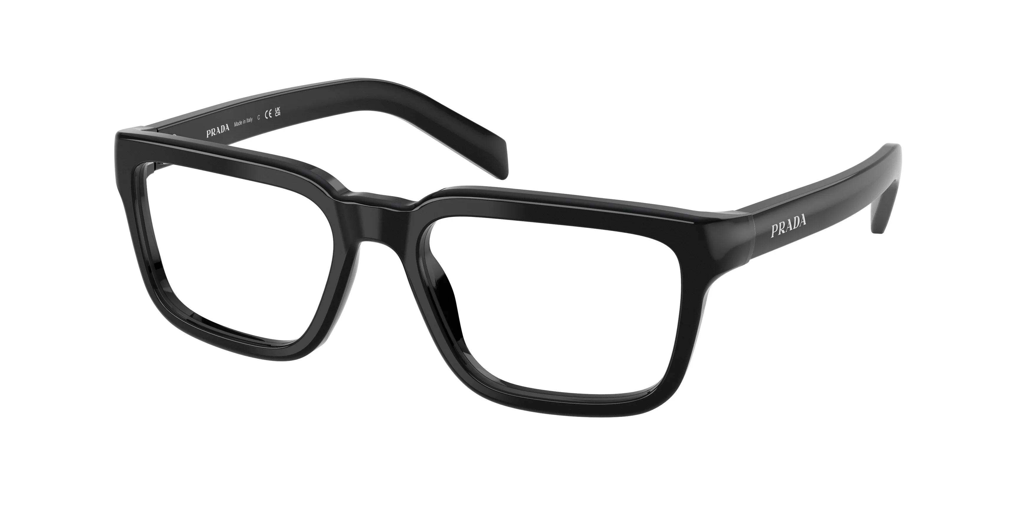 Prada PR D04V 16K1O1 Montature da vista Acetato Nero Trasparente Pillow Normale - immagine 1