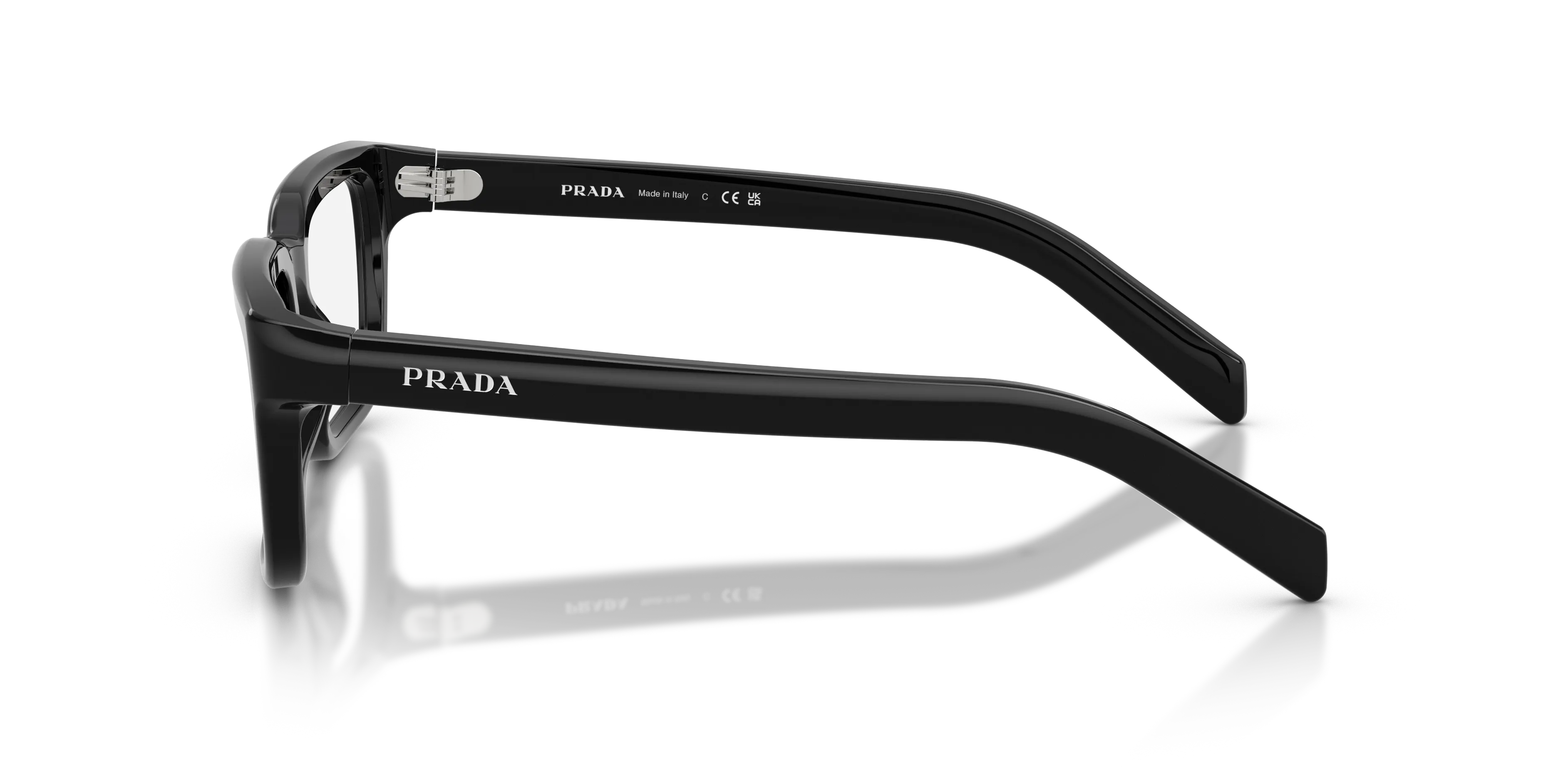 Prada PR D04V 16K1O1 Montature da vista Acetato Nero Trasparente Pillow Normale - immagine 4