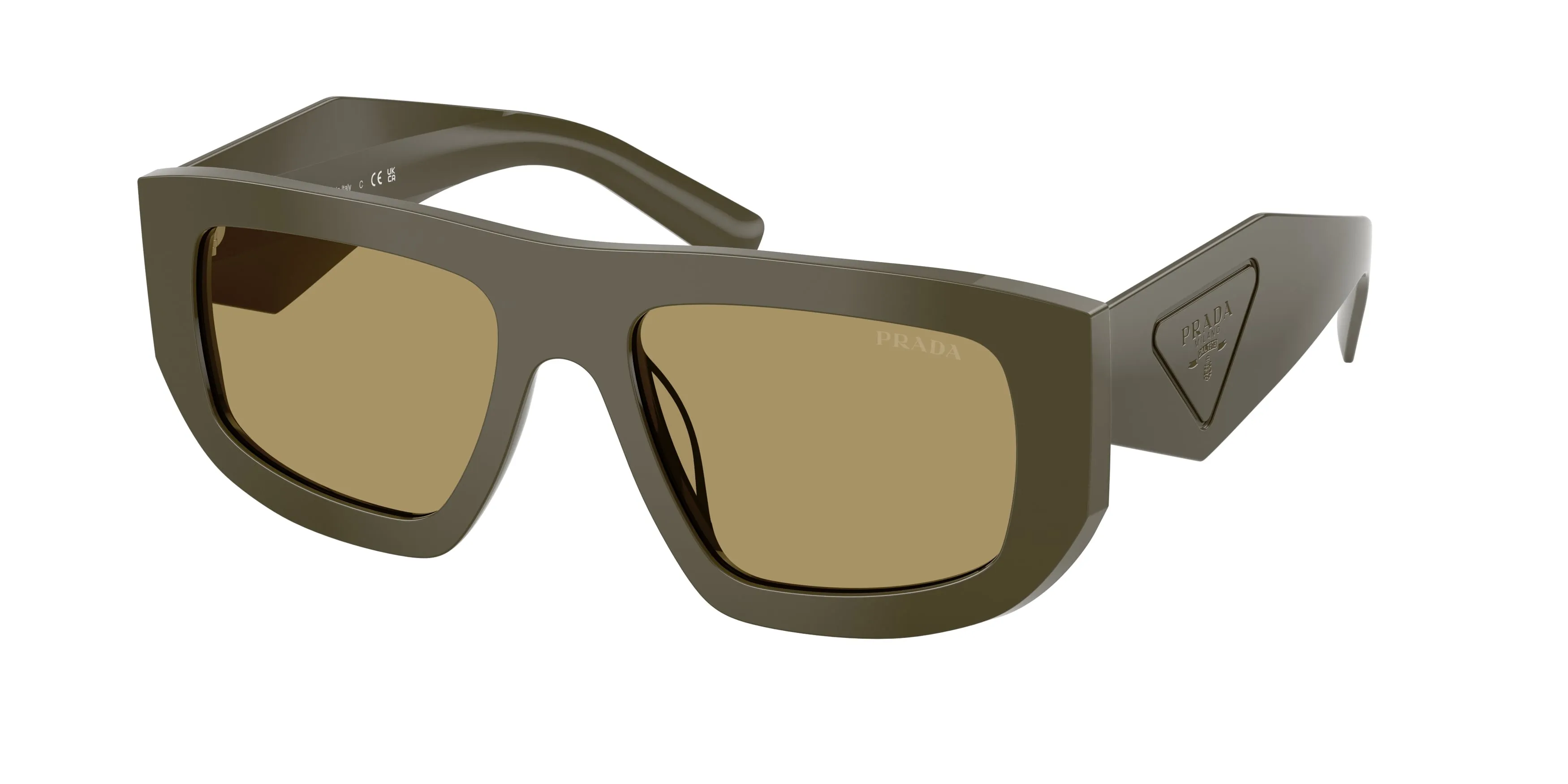 Prada PR D04SU 26J70G Occhiali da sole Acetato Verde Verde Geometrica Normale - immagine 1