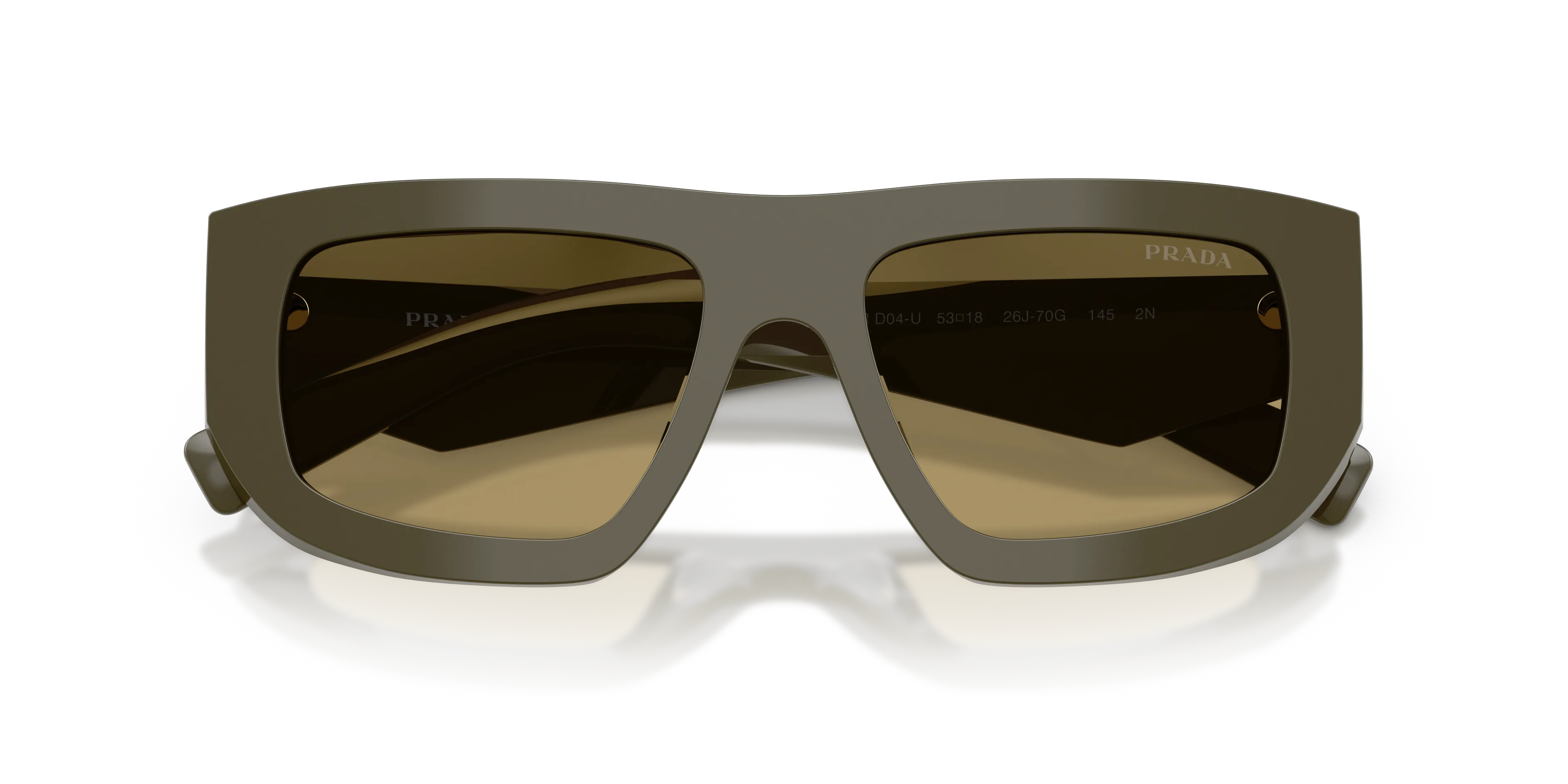 Prada PR D04SU 26J70G Occhiali da sole Acetato Verde Verde Geometrica Normale - immagine 2