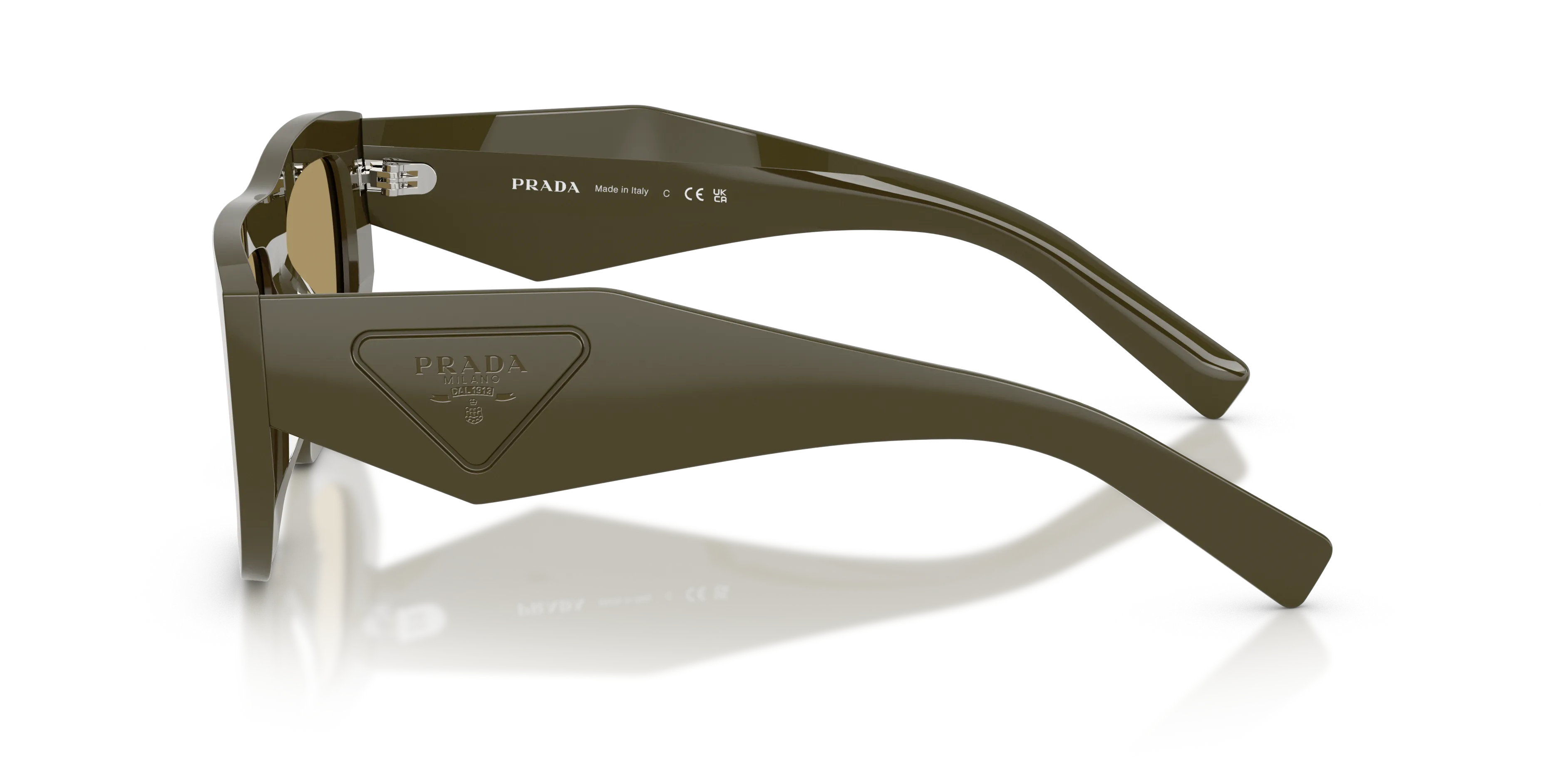 Prada PR D04SU 26J70G Occhiali da sole Acetato Verde Verde Geometrica Normale - immagine 4
