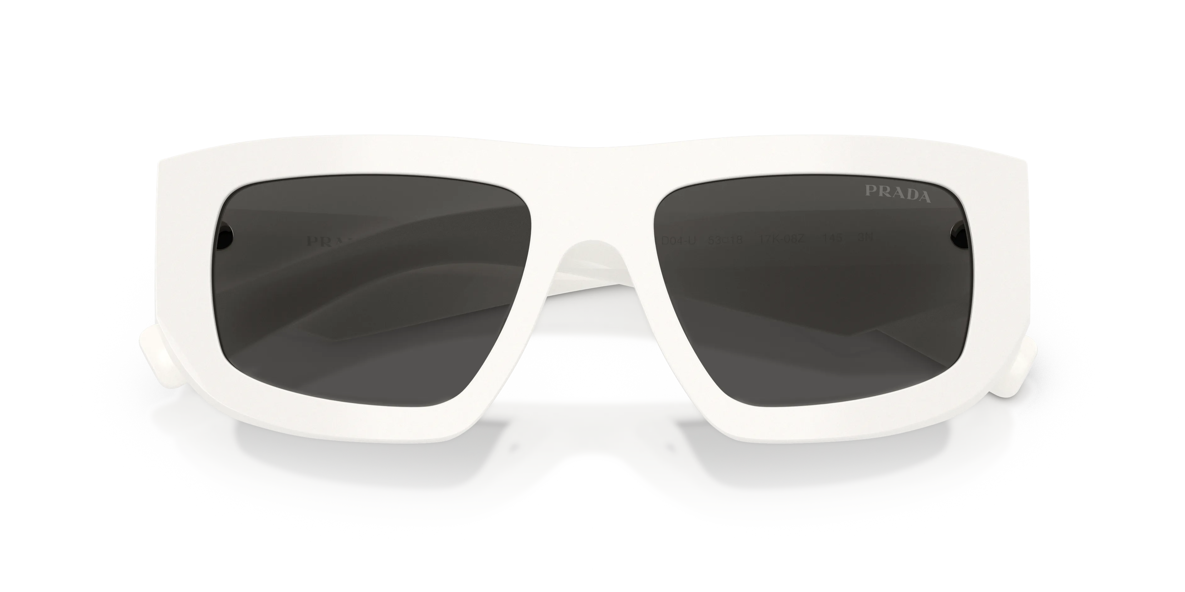 Prada PR D04SU 17K08Z Occhiali da sole Acetato Bianco Grigio Geometrica Normale - immagine 2