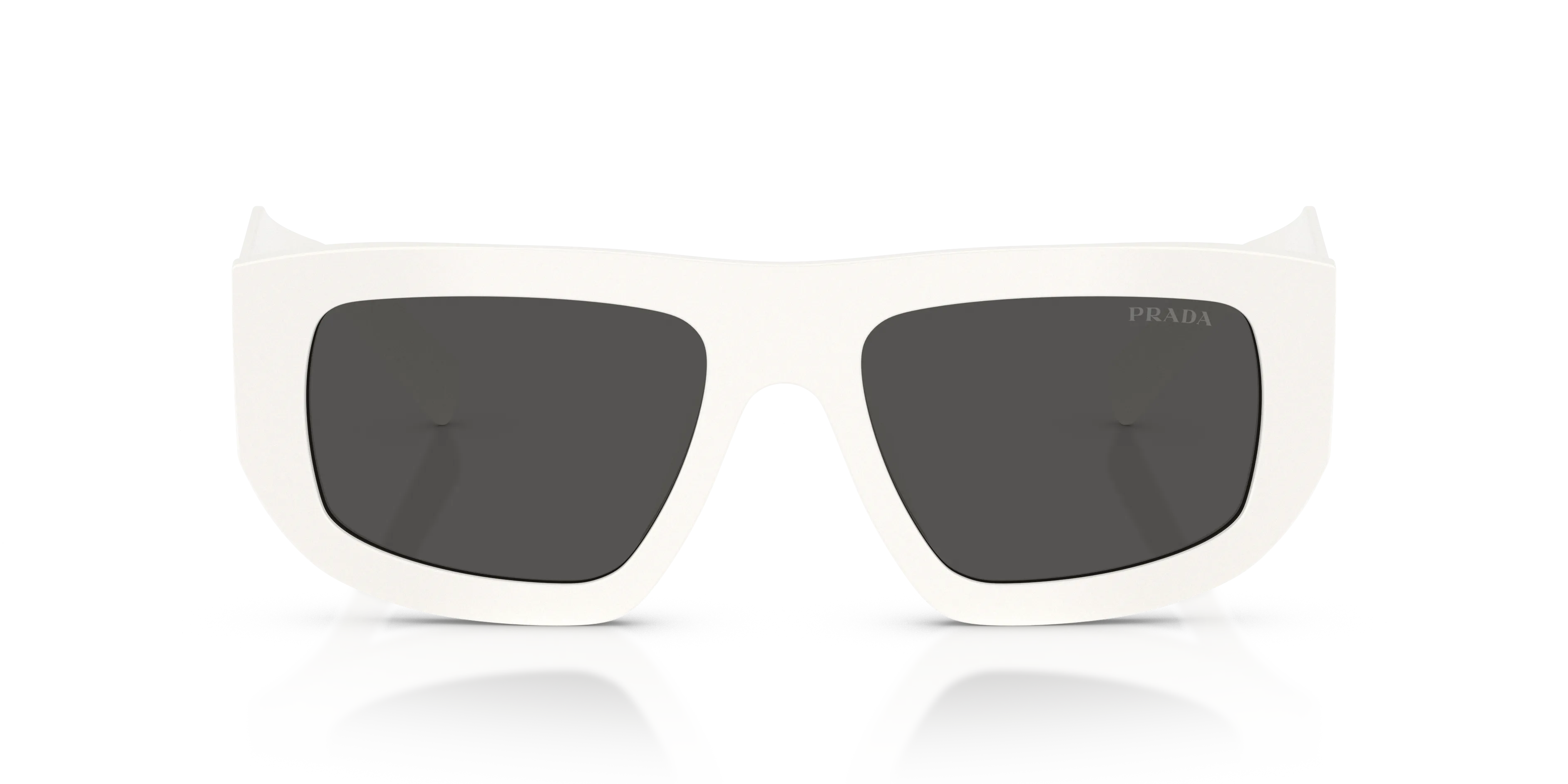 Prada PR D04SU 17K08Z Occhiali da sole Acetato Bianco Grigio Geometrica Normale - immagine 3