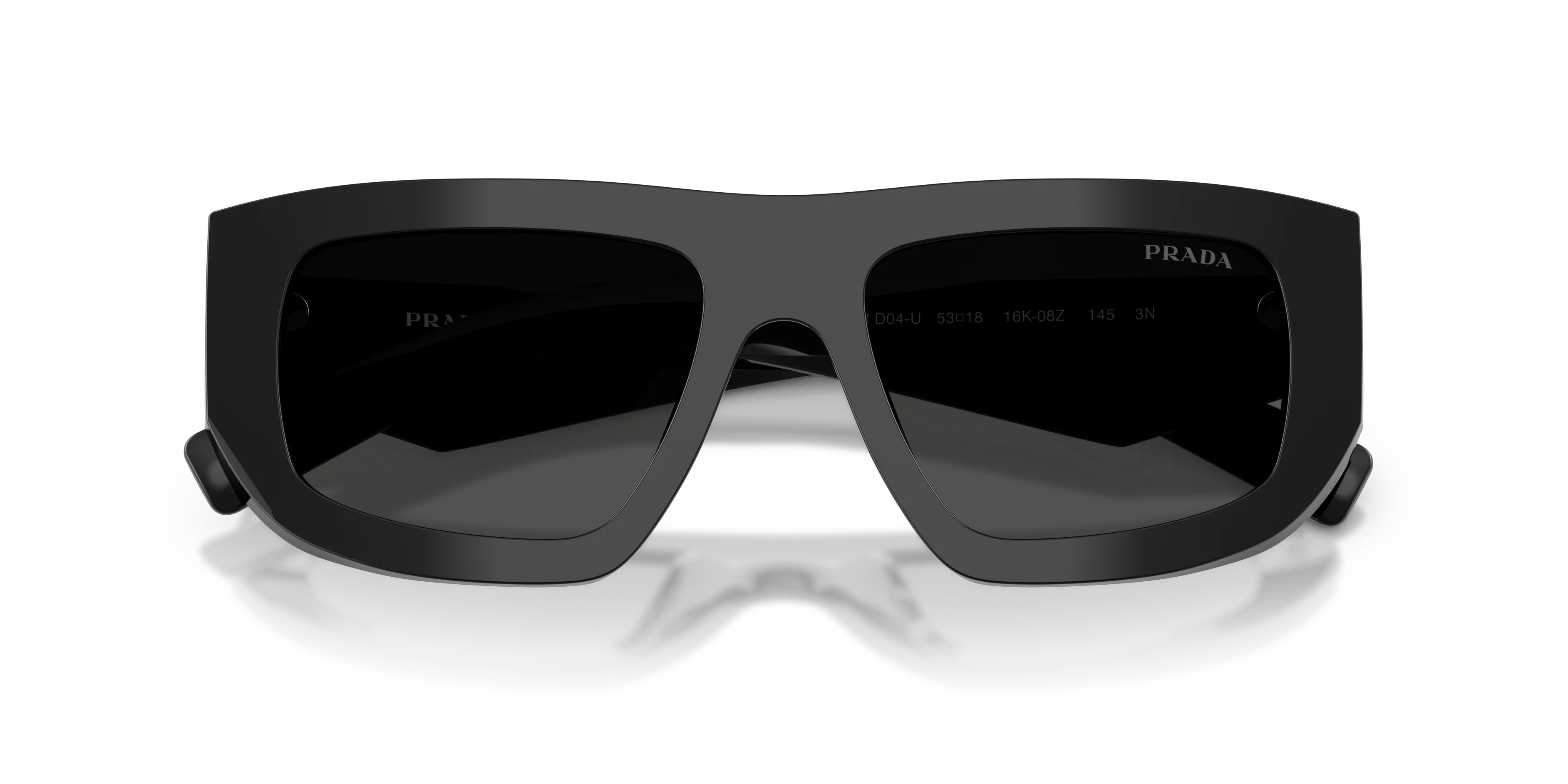 Prada PR D04SU 16K08Z Occhiali da sole Acetato Nero Grigio Geometrica Normale - immagine 2