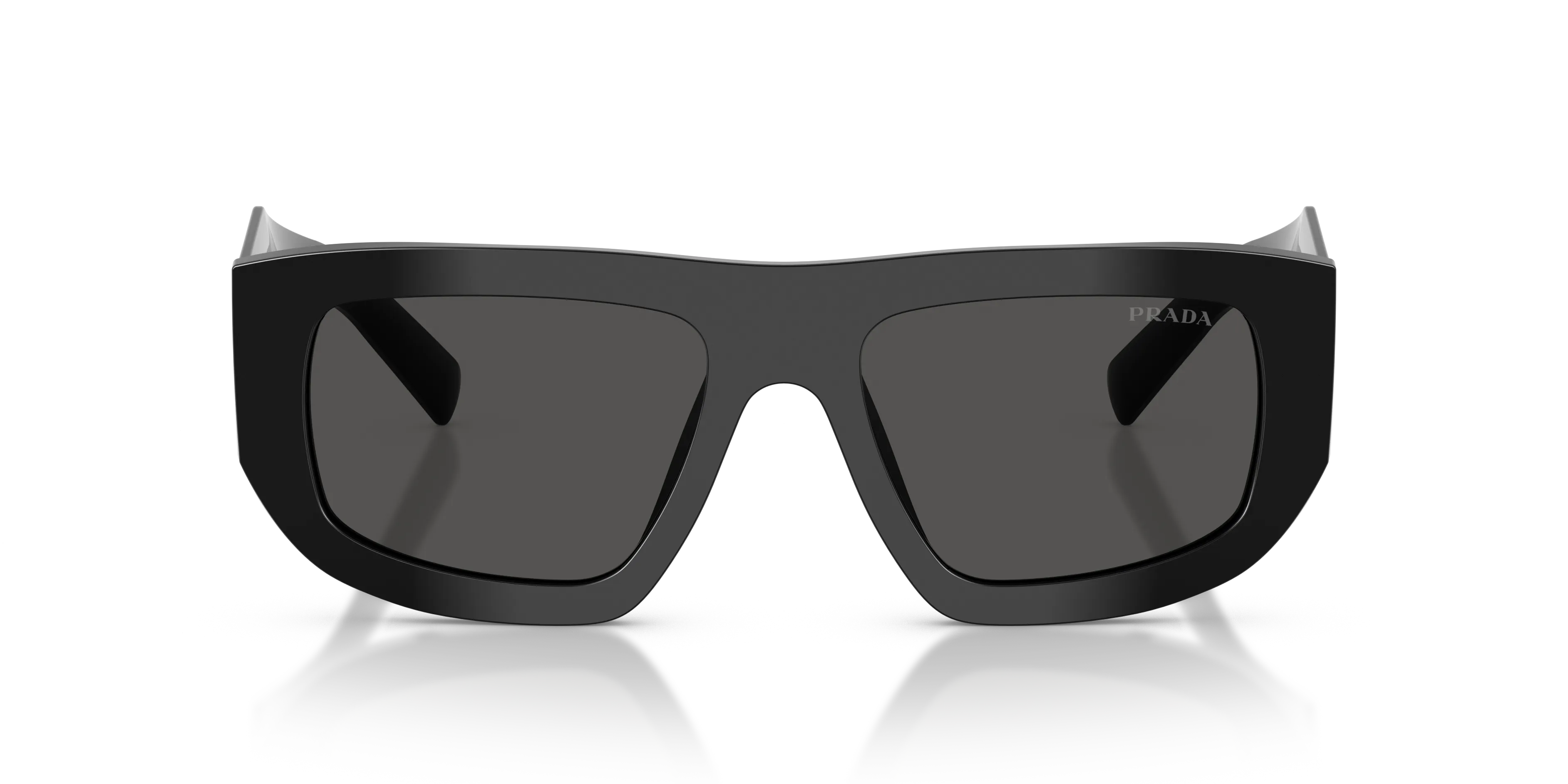Prada PR D04SU 16K08Z Occhiali da sole Acetato Nero Grigio Geometrica Normale - immagine 3