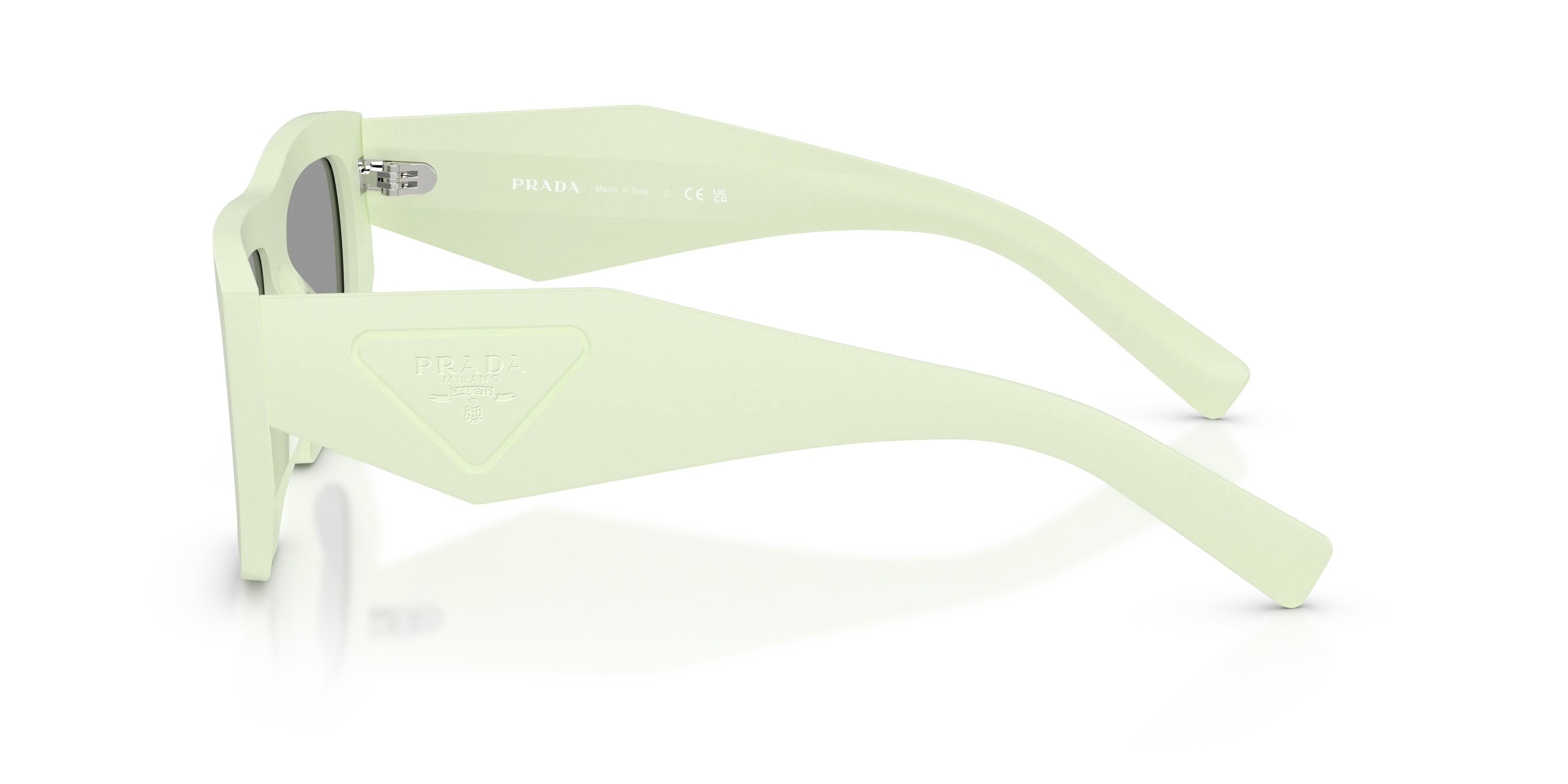 Prada PR D04SU 05K50Q Occhiali da sole Acetato Verde Grigio Geometrica Normale - immagine 4