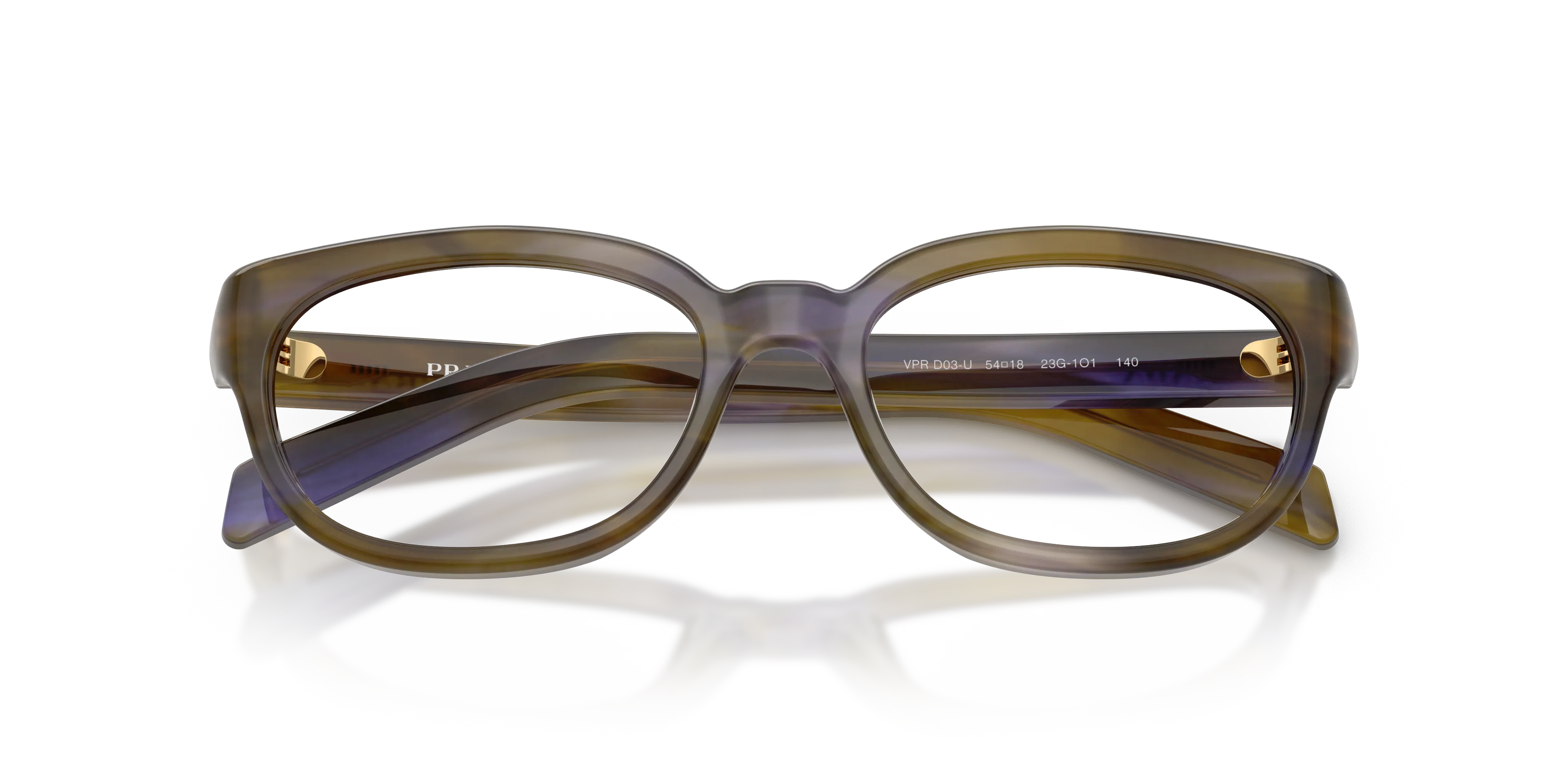 Prada PR D03VU 23G1O1 Montature da vista Acetato Tartaruga Trasparente Pantos Normale - immagine 2