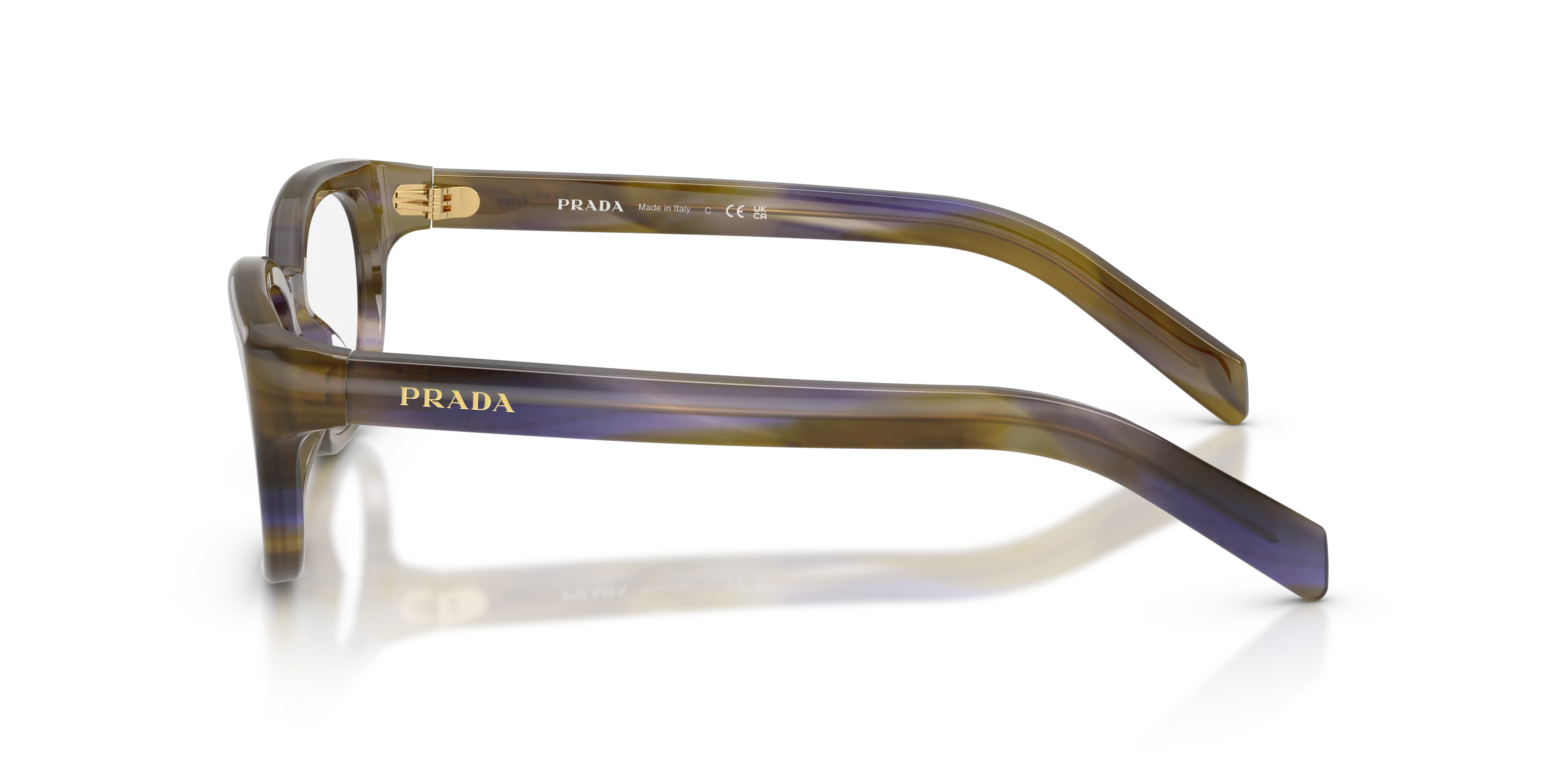 Prada PR D03VU 23G1O1 Montature da vista Acetato Tartaruga Trasparente Pantos Normale - immagine 4
