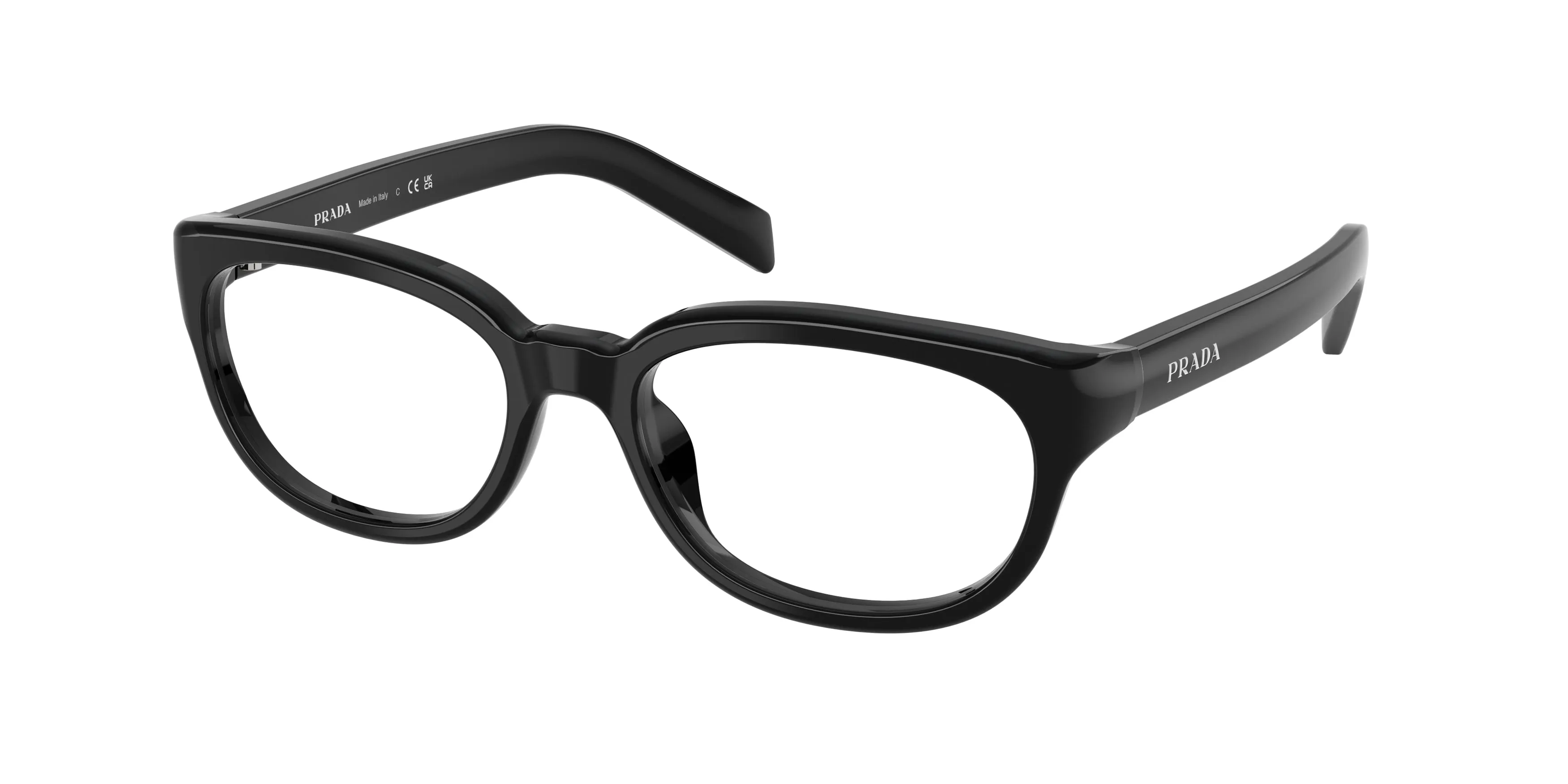 Prada PR D03VU 16K1O1 Montature da vista Acetato Nero Trasparente Pantos Normale - immagine 1