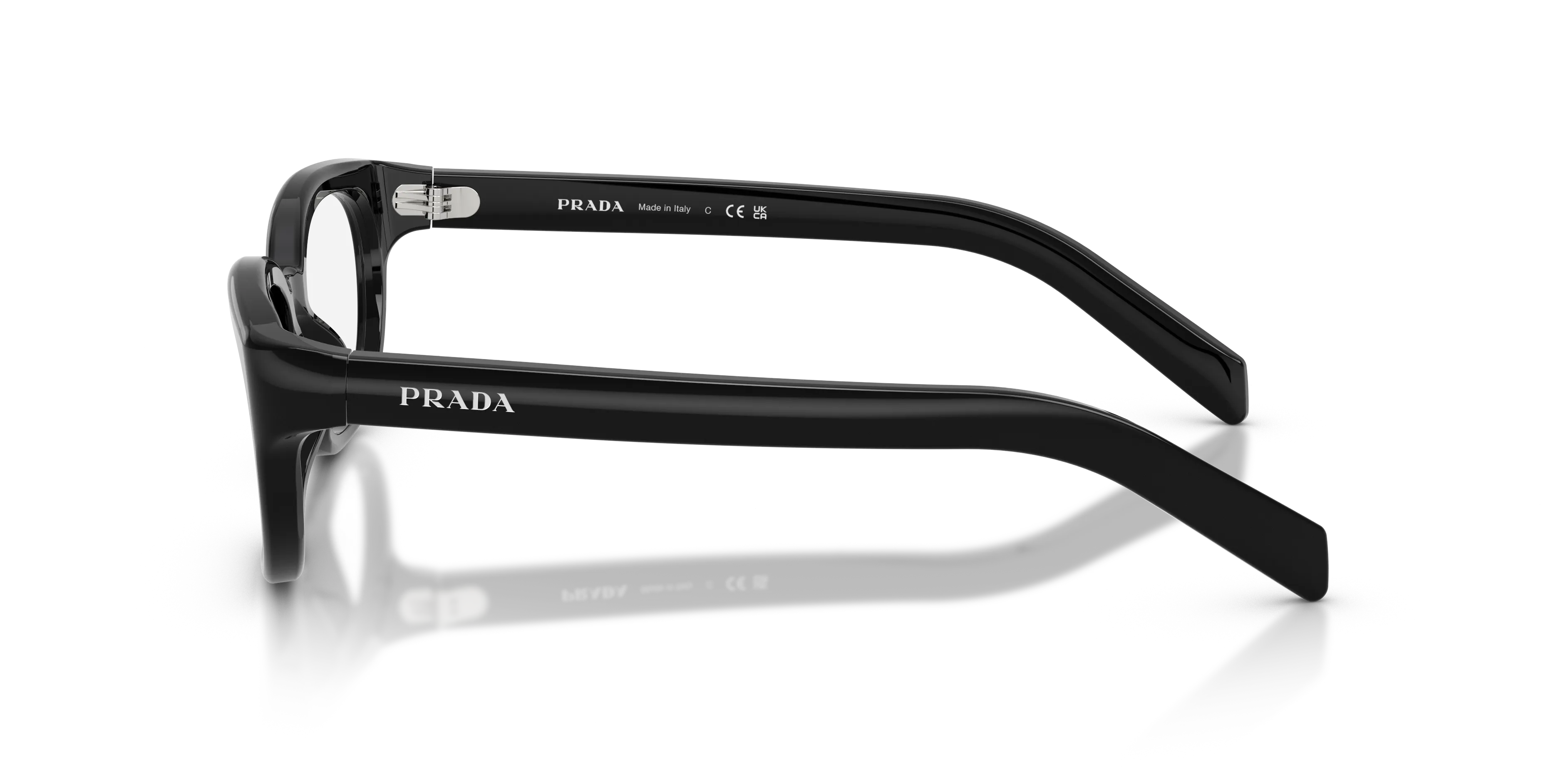 Prada PR D03VU 16K1O1 Montature da vista Acetato Nero Trasparente Pantos Normale - immagine 4