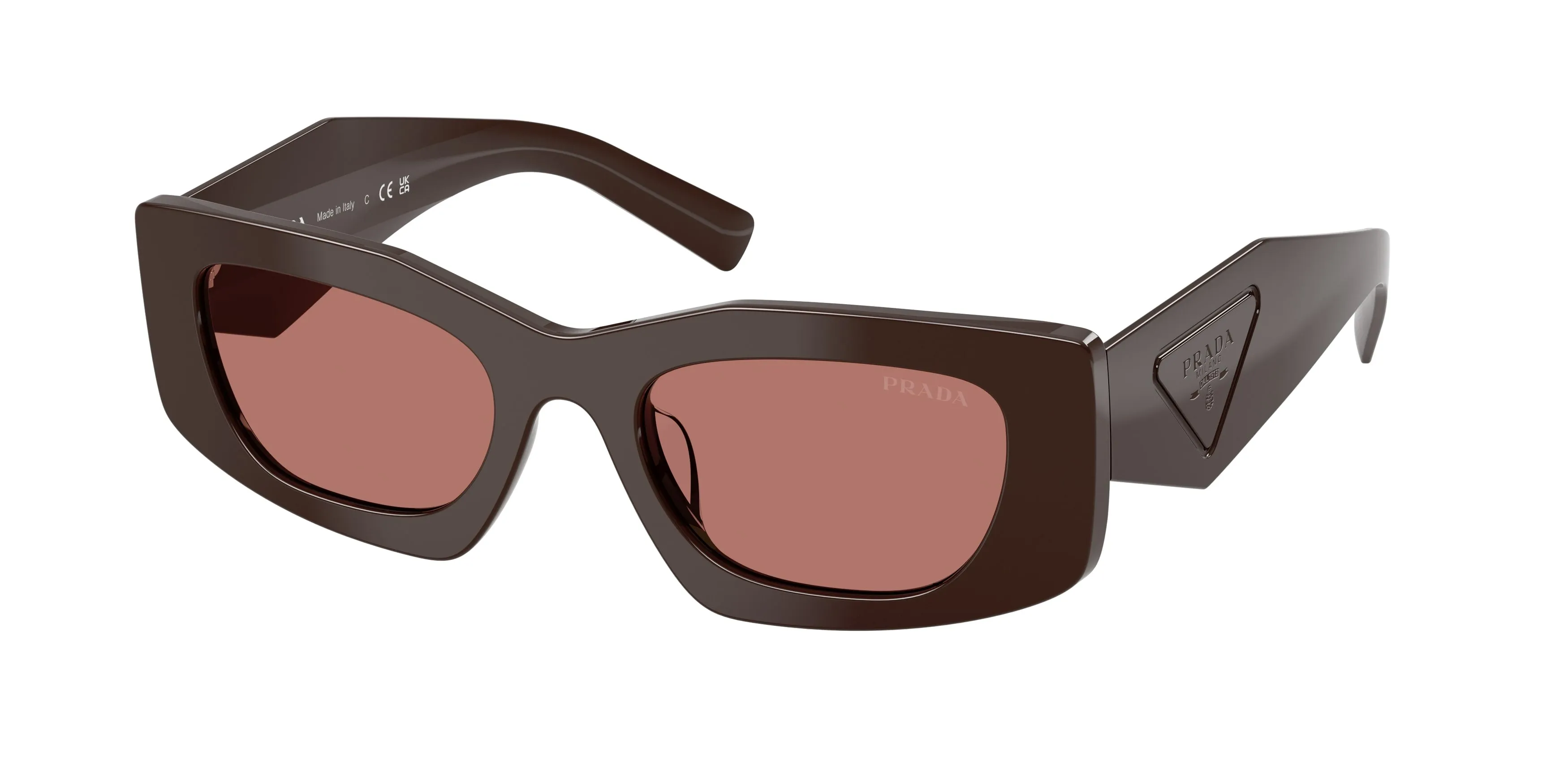 Prada PR D03SD 27I80W Occhiali da sole Acetato Marrone Bordeaux Squadrata Normale - immagine 1