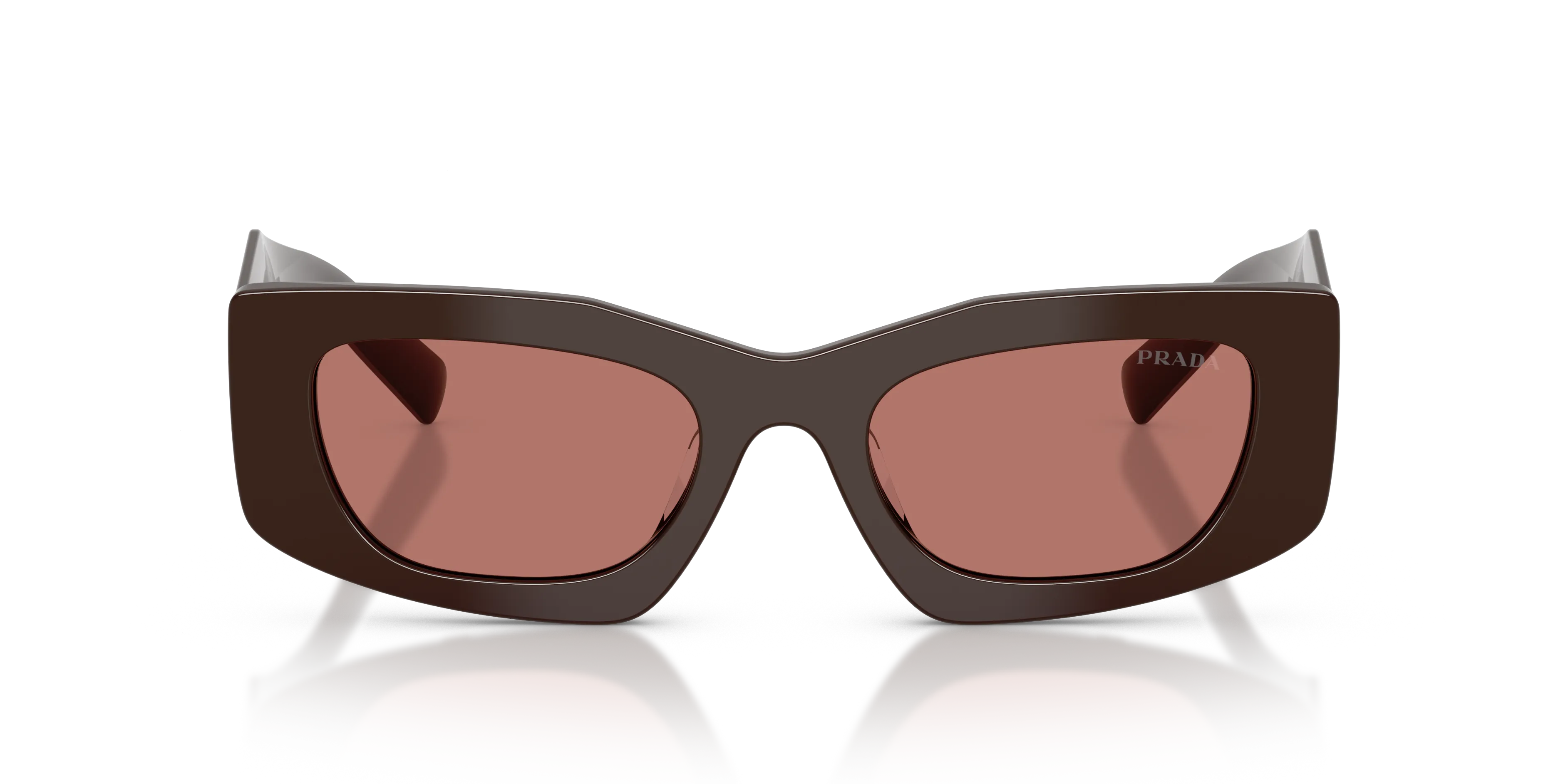 Prada PR D03SD 27I80W Occhiali da sole Acetato Marrone Bordeaux Squadrata Normale - immagine 3
