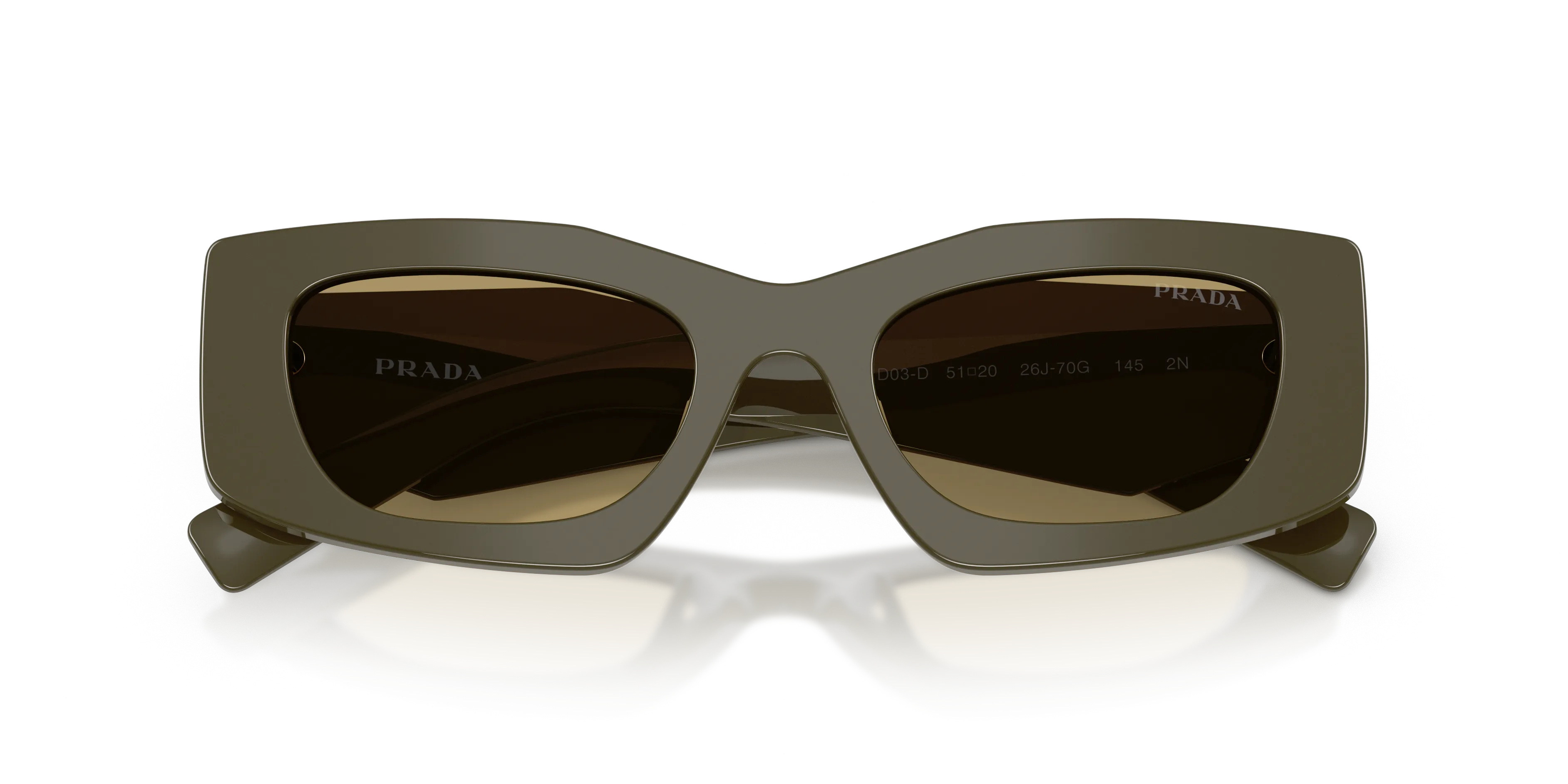 Prada PR D03SD 26J70G Occhiali da sole Acetato Verde Verde Squadrata Normale - immagine 2