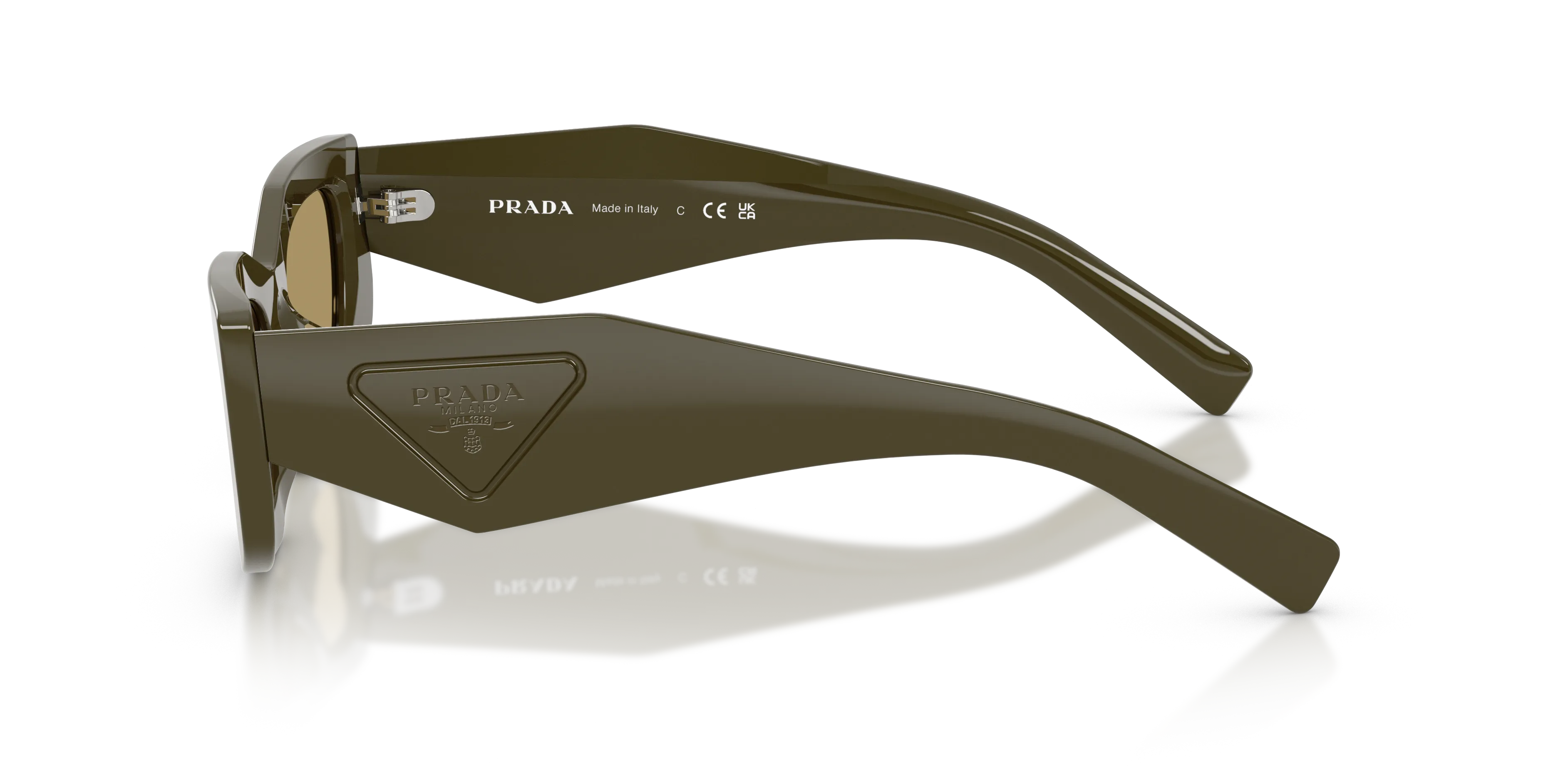 Prada PR D03SD 26J70G Occhiali da sole Acetato Verde Verde Squadrata Normale - immagine 4