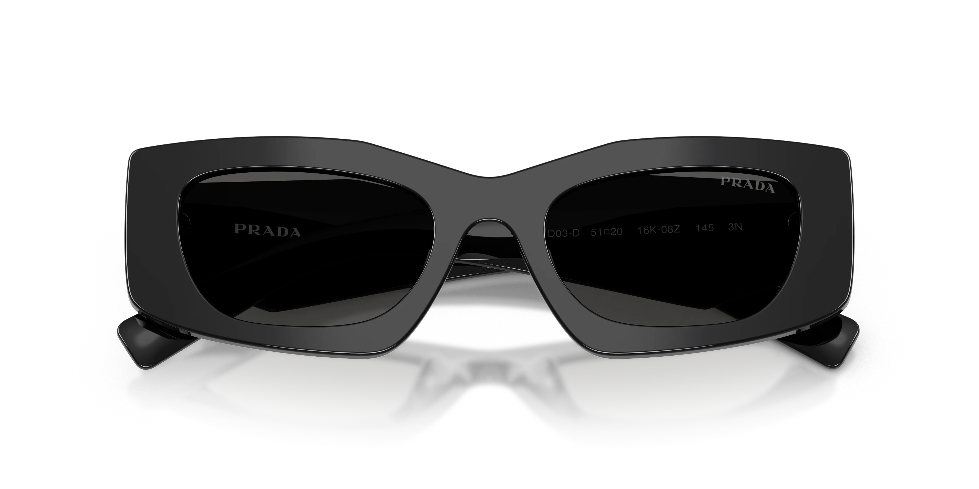 Prada PR D03SD 16K08Z Occhiali da sole Acetato Nero Grigio Squadrata Normale - immagine 2