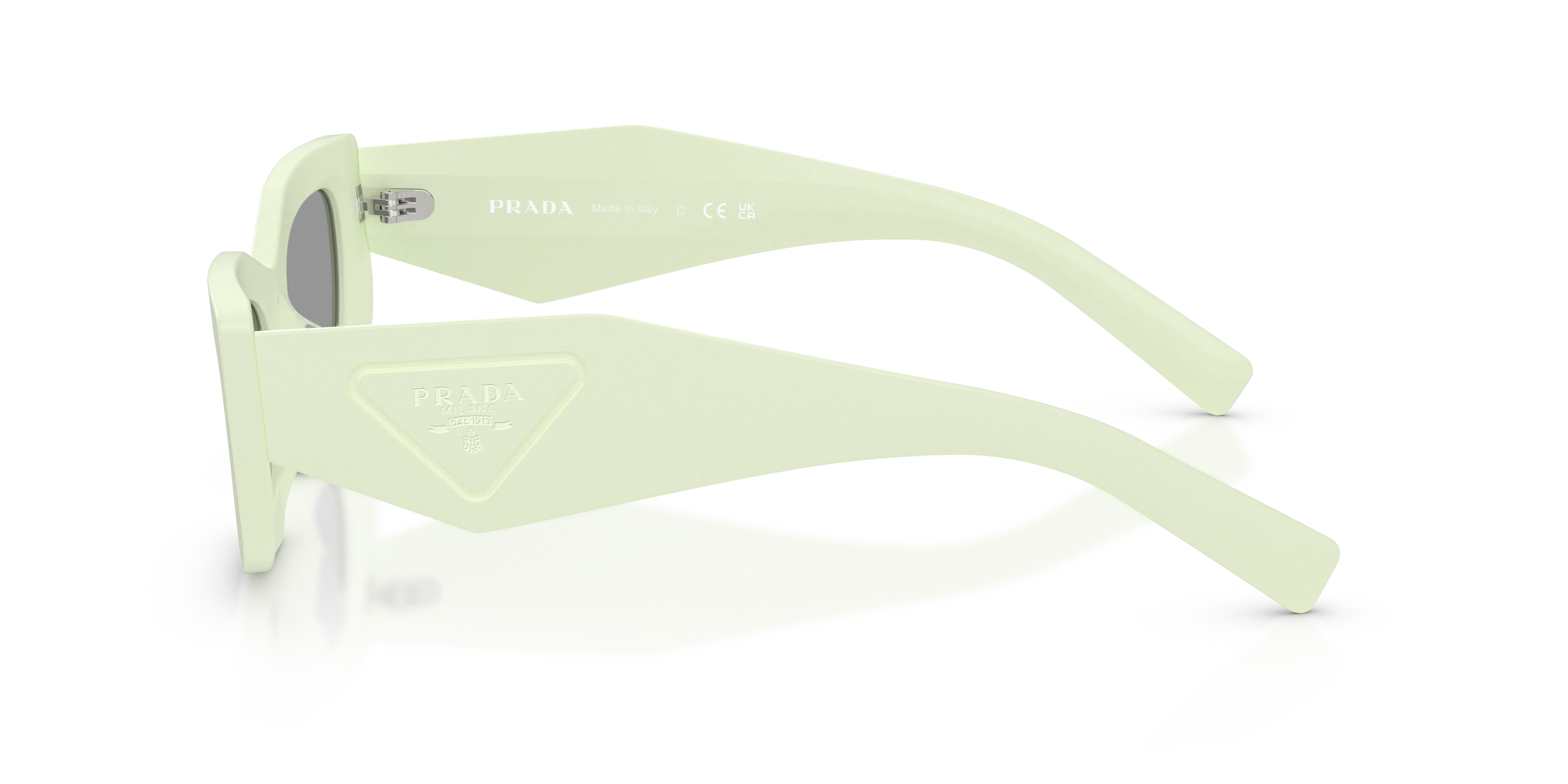 Prada PR D03SD 05K50Q Occhiali da sole Acetato Verde Grigio Squadrata Normale - immagine 4