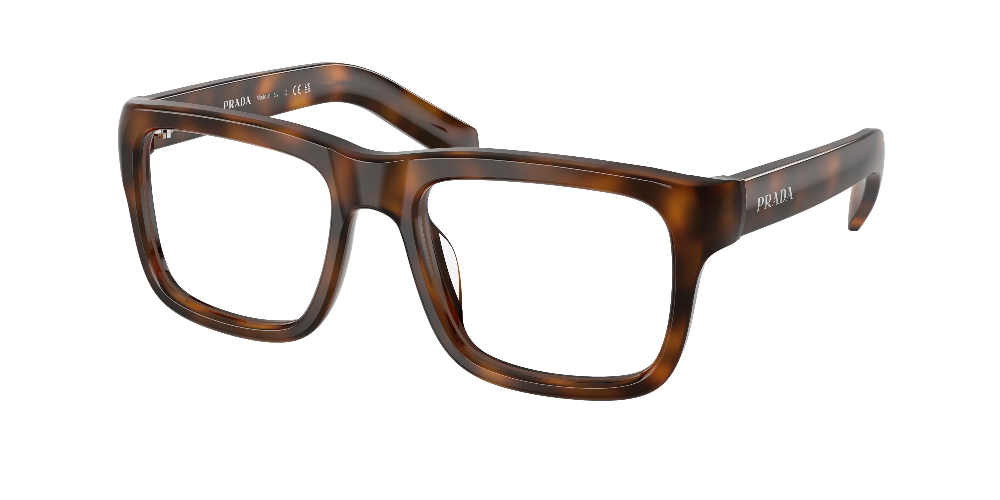Prada PR D02V 20D1O1 Montature da vista Acetato Tartaruga Trasparente Squadrata Normale - immagine 1