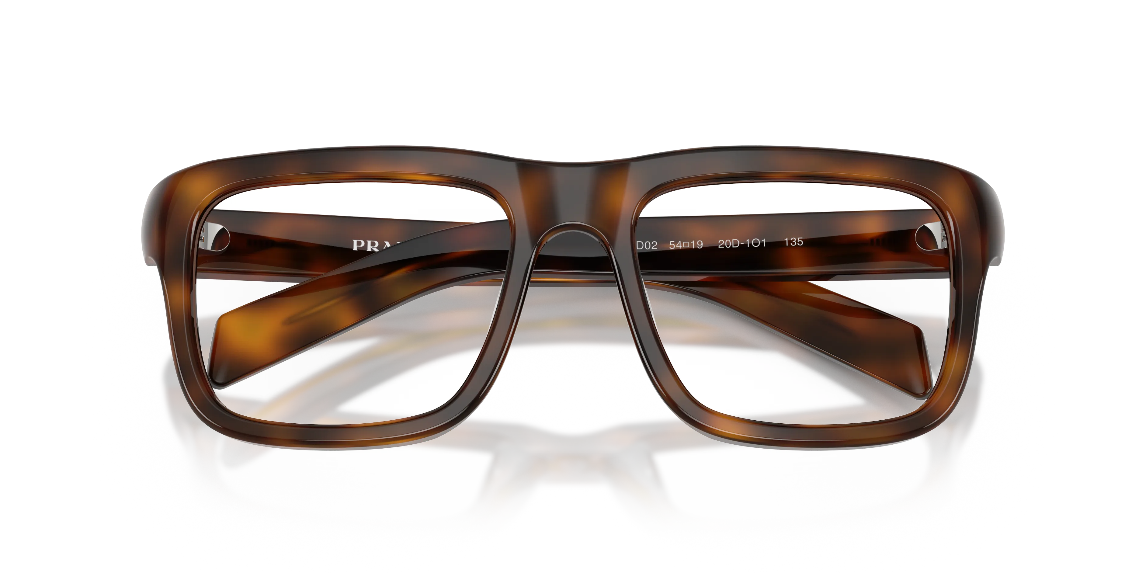 Prada PR D02V 20D1O1 Montature da vista Acetato Tartaruga Trasparente Squadrata Normale - immagine 2