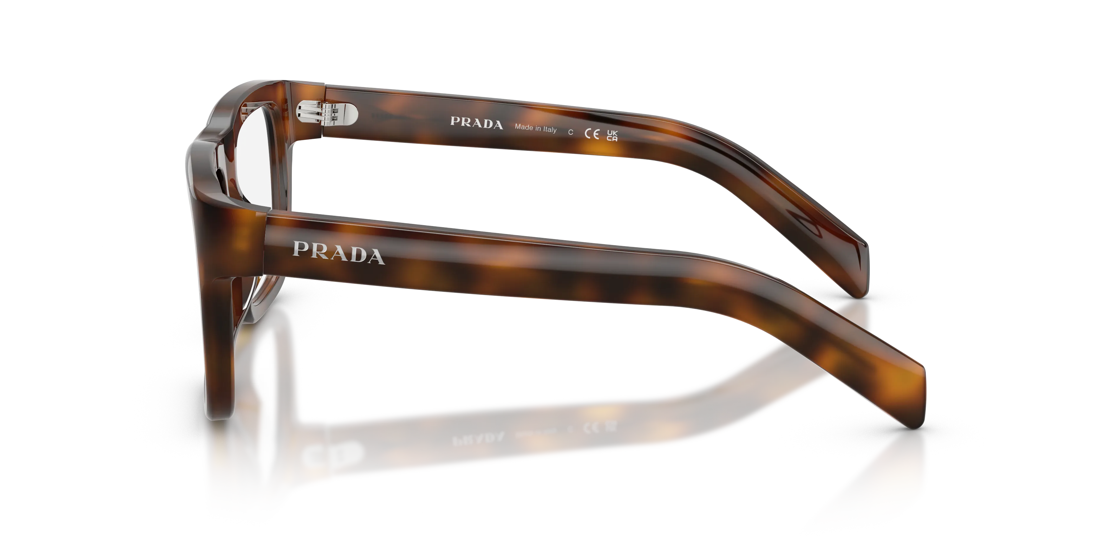 Prada PR D02V 20D1O1 Montature da vista Acetato Tartaruga Trasparente Squadrata Normale - immagine 4