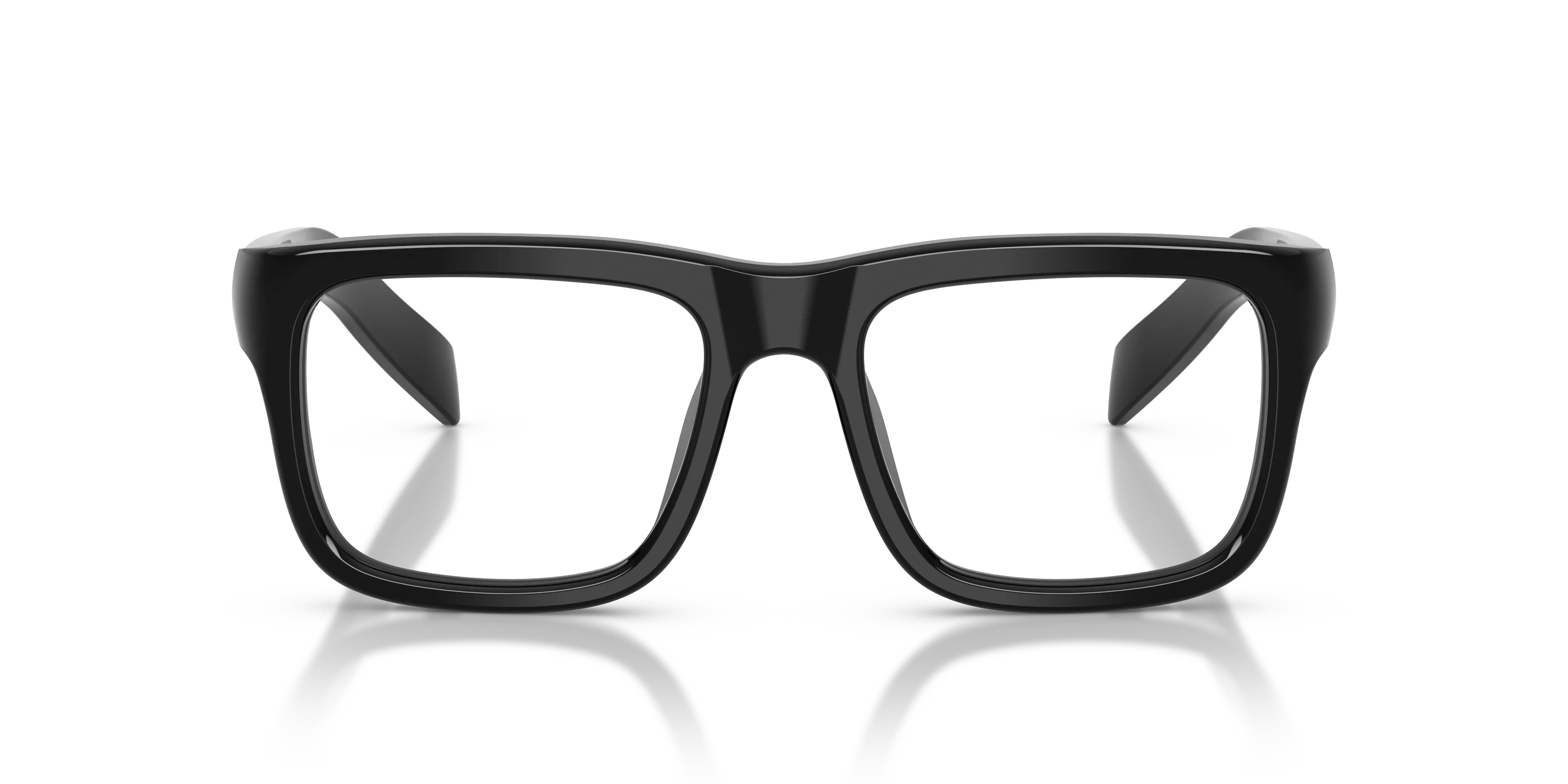 Prada PR D02V 16K1O1 Montature da vista Acetato Nero Trasparente Squadrata Normale - immagine 3