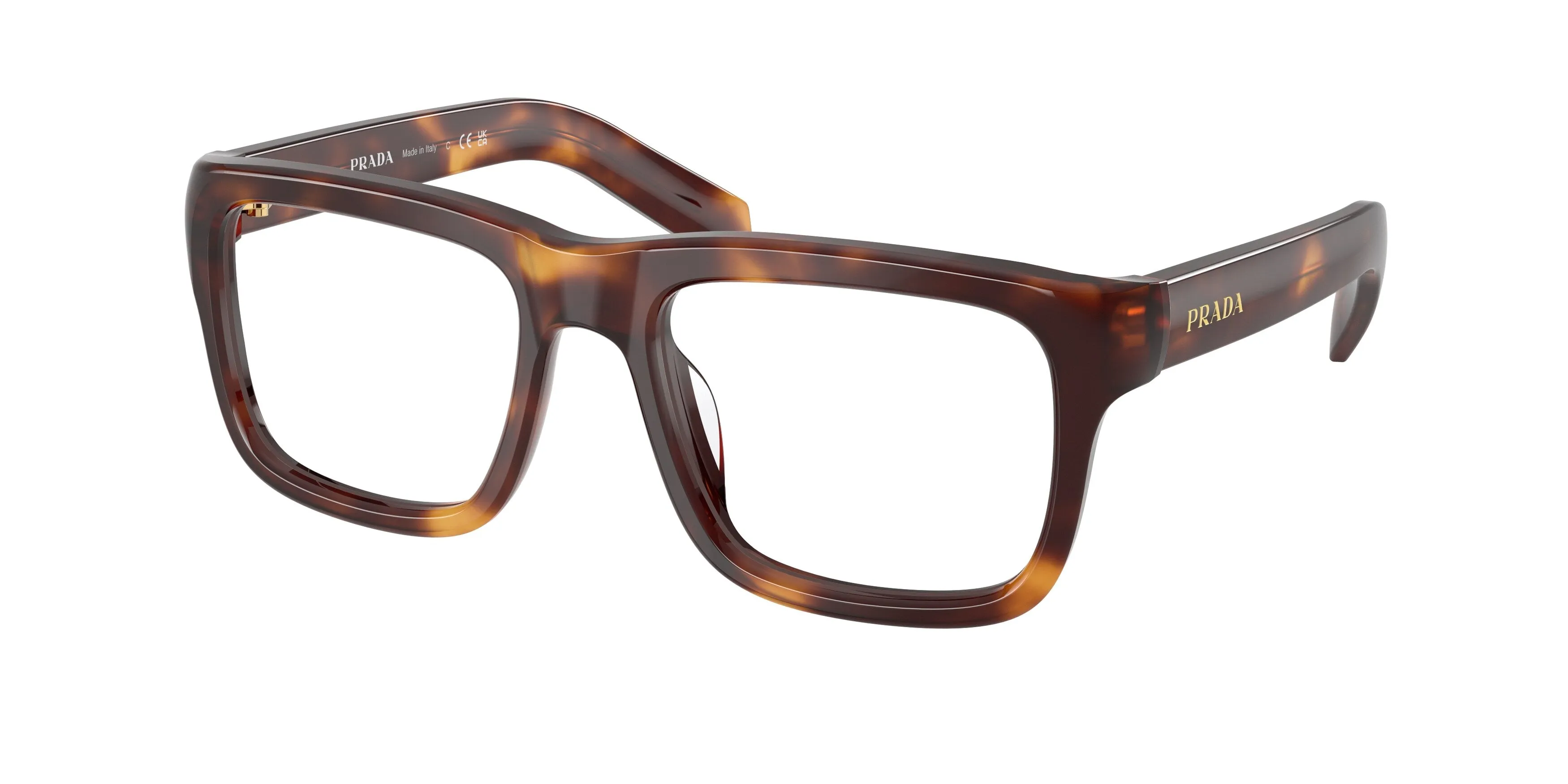 Prada PR D02V 15W1O1 Montature da vista Acetato Tartaruga Trasparente Squadrata Normale - immagine 1