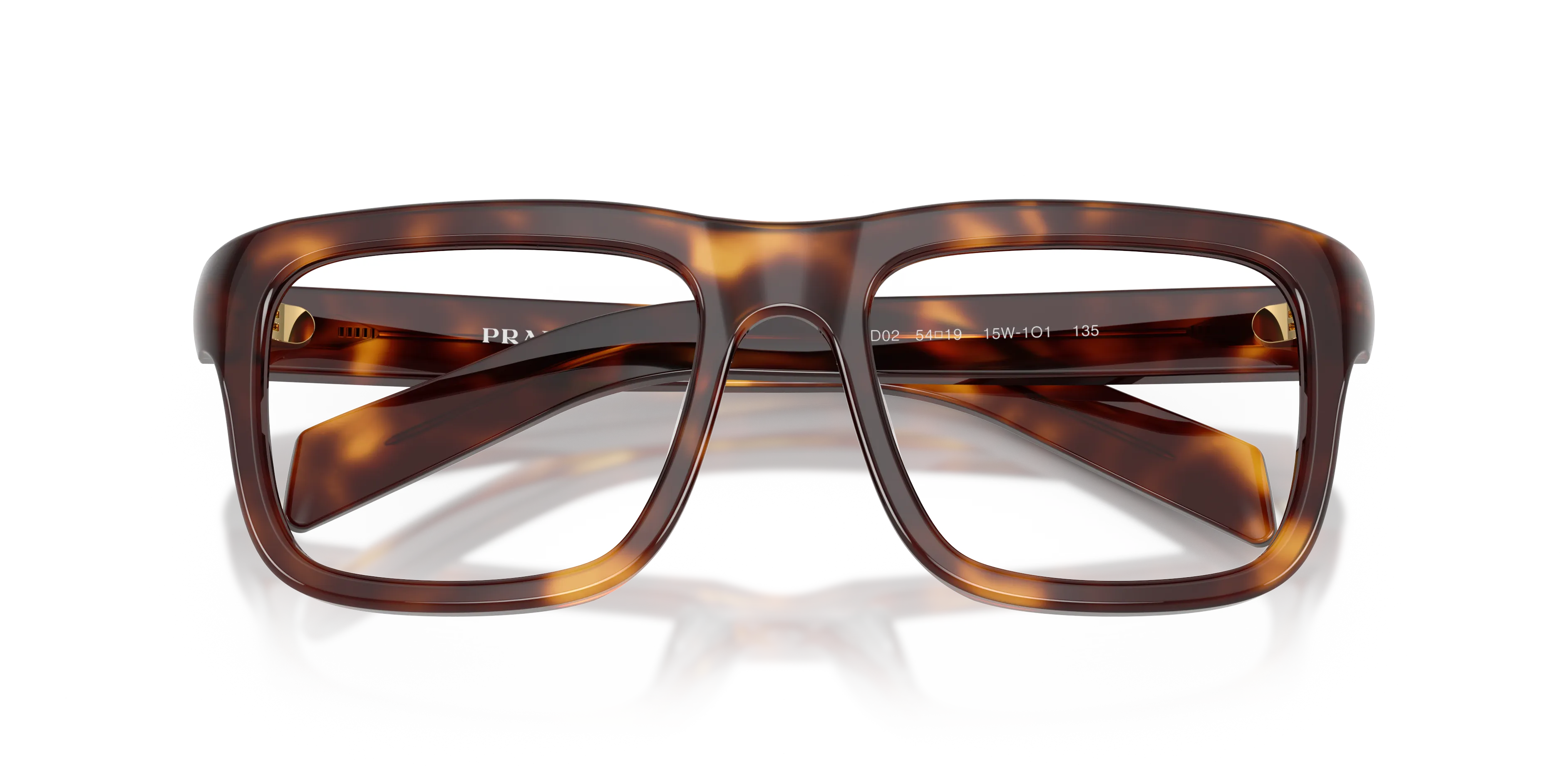 Prada PR D02V 15W1O1 Montature da vista Acetato Tartaruga Trasparente Squadrata Normale - immagine 2