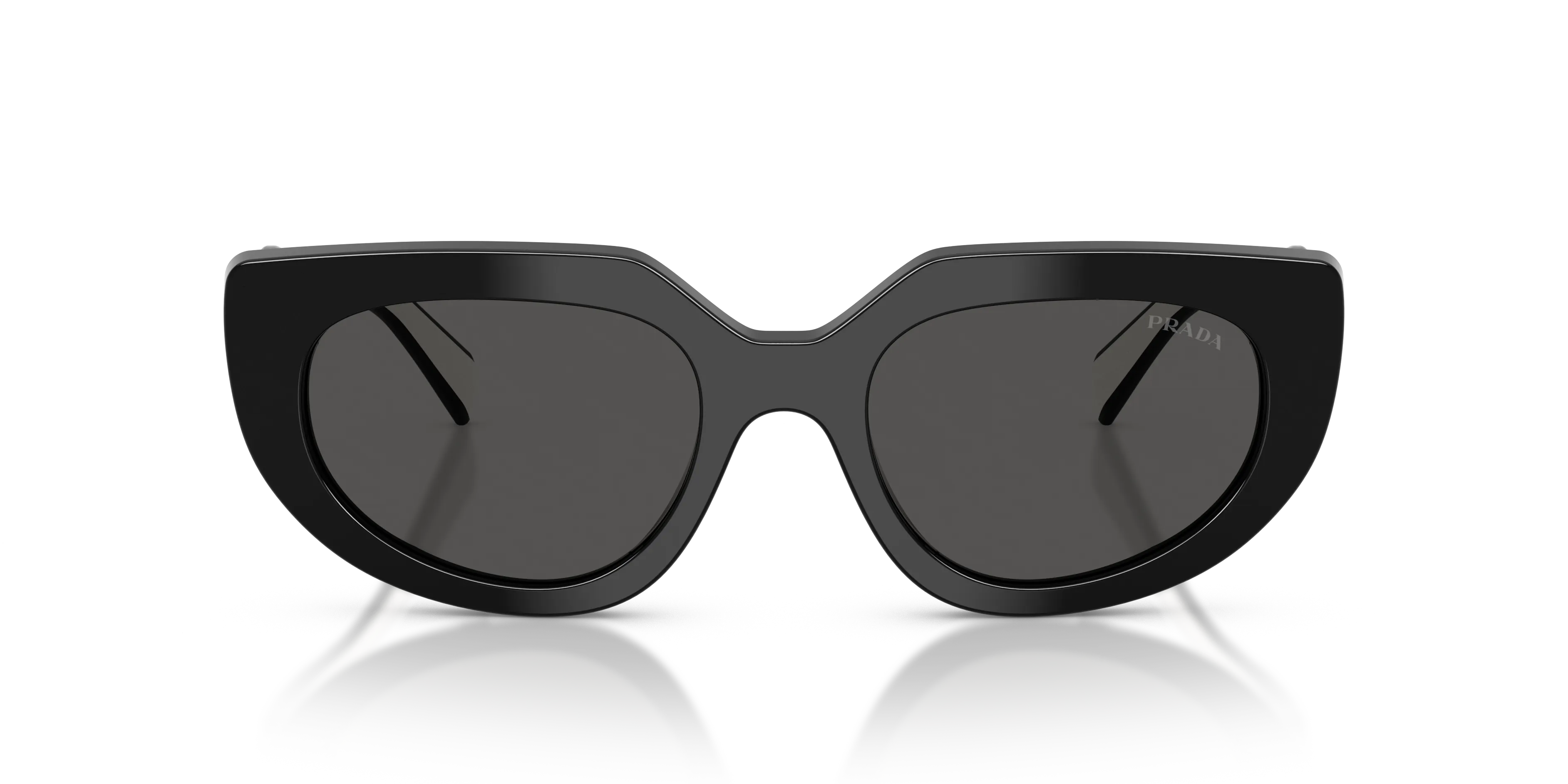 Prada PR D02S 20G08Z Occhiali da sole Acetato Nero Grigio Rotonda Normale - immagine 3