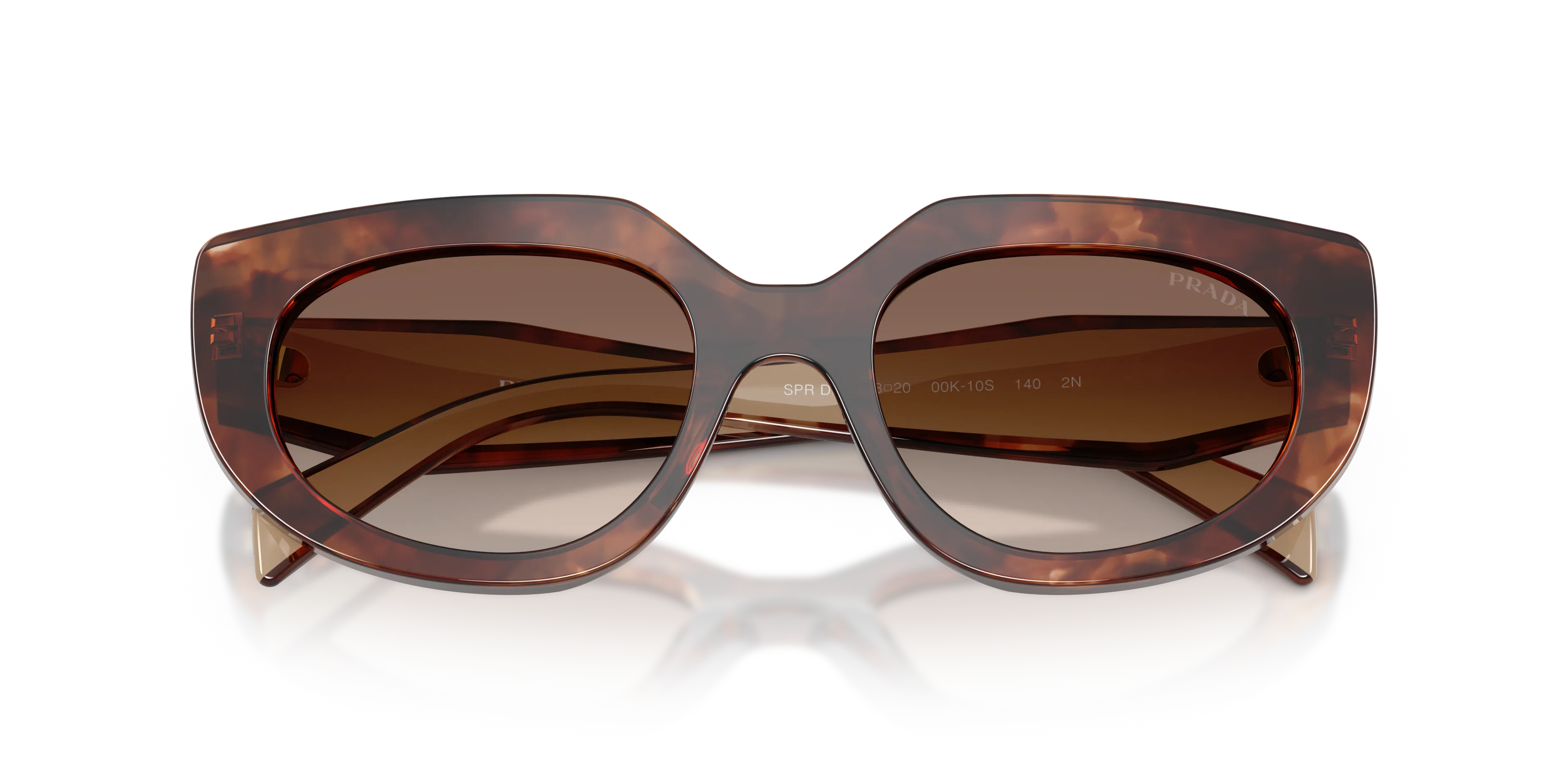 Prada PR D02S 00K10S Occhiali da sole Acetato Tartaruga Marrone Rotonda Normale Sfumato - immagine 2