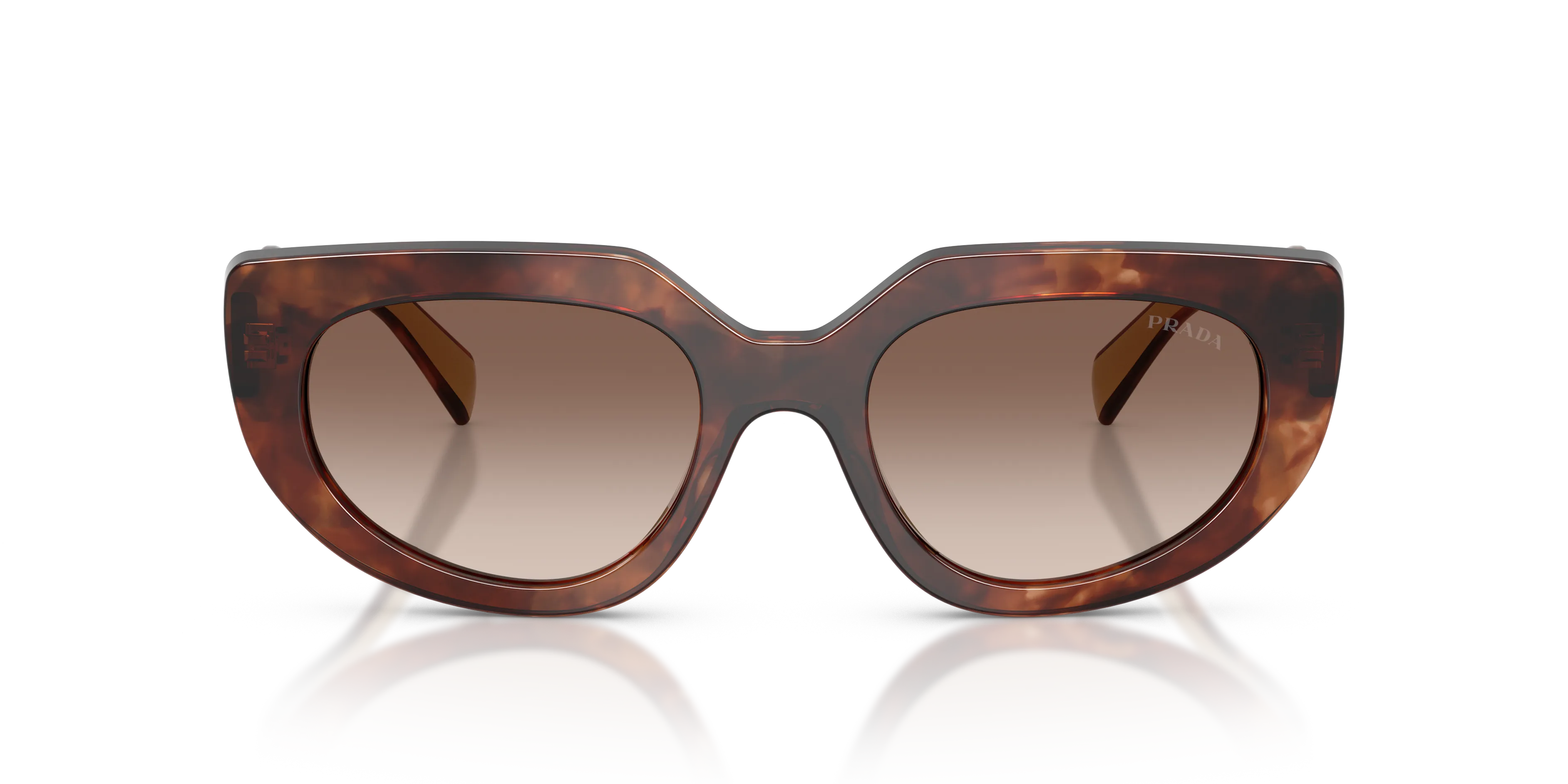 Prada PR D02S 00K10S Occhiali da sole Acetato Tartaruga Marrone Rotonda Normale Sfumato - immagine 3