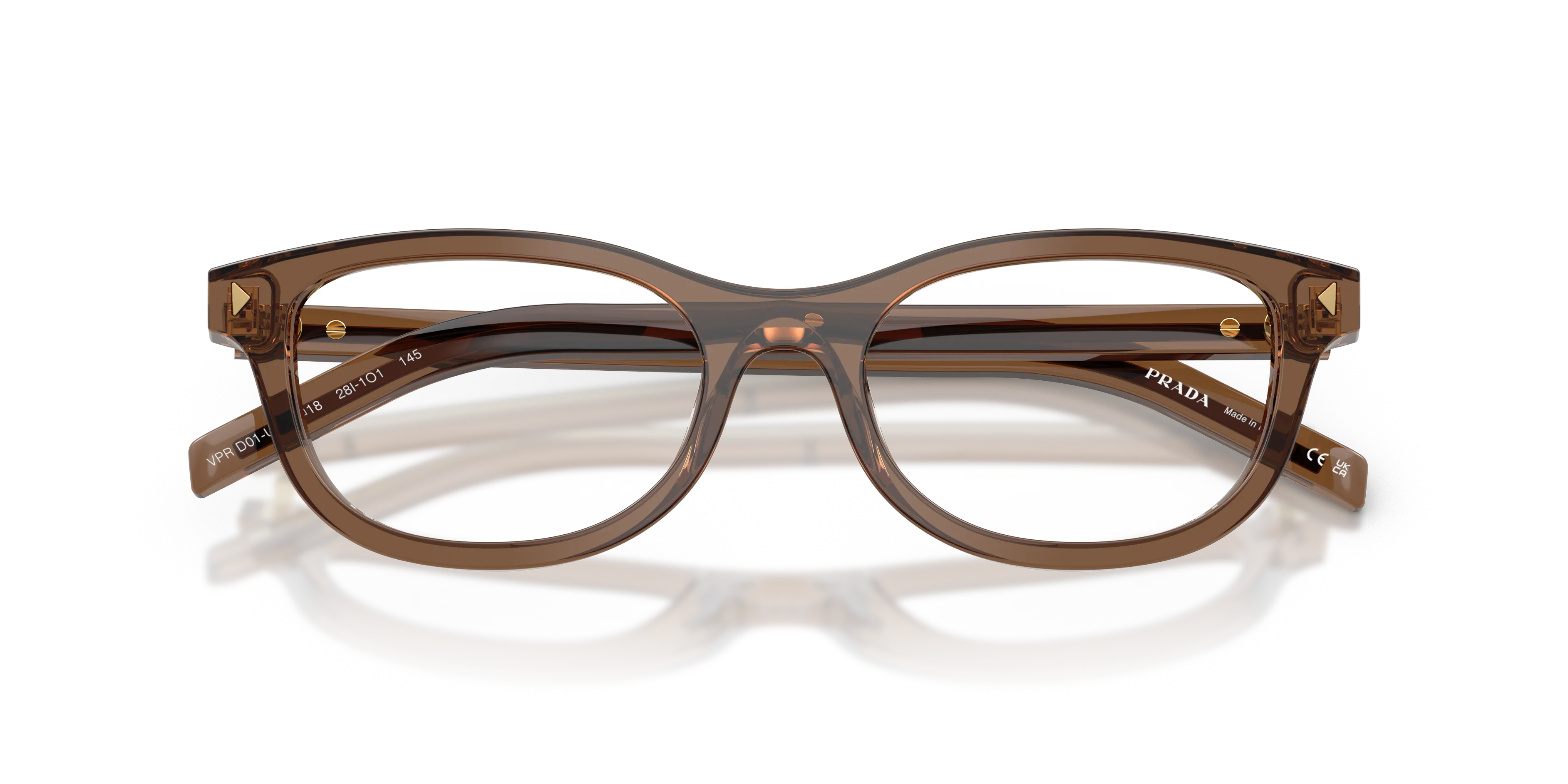 Prada PR D01VU 28I1O1 Montature da vista Acetato Trasparente Trasparente Rotonda Normale - immagine 2