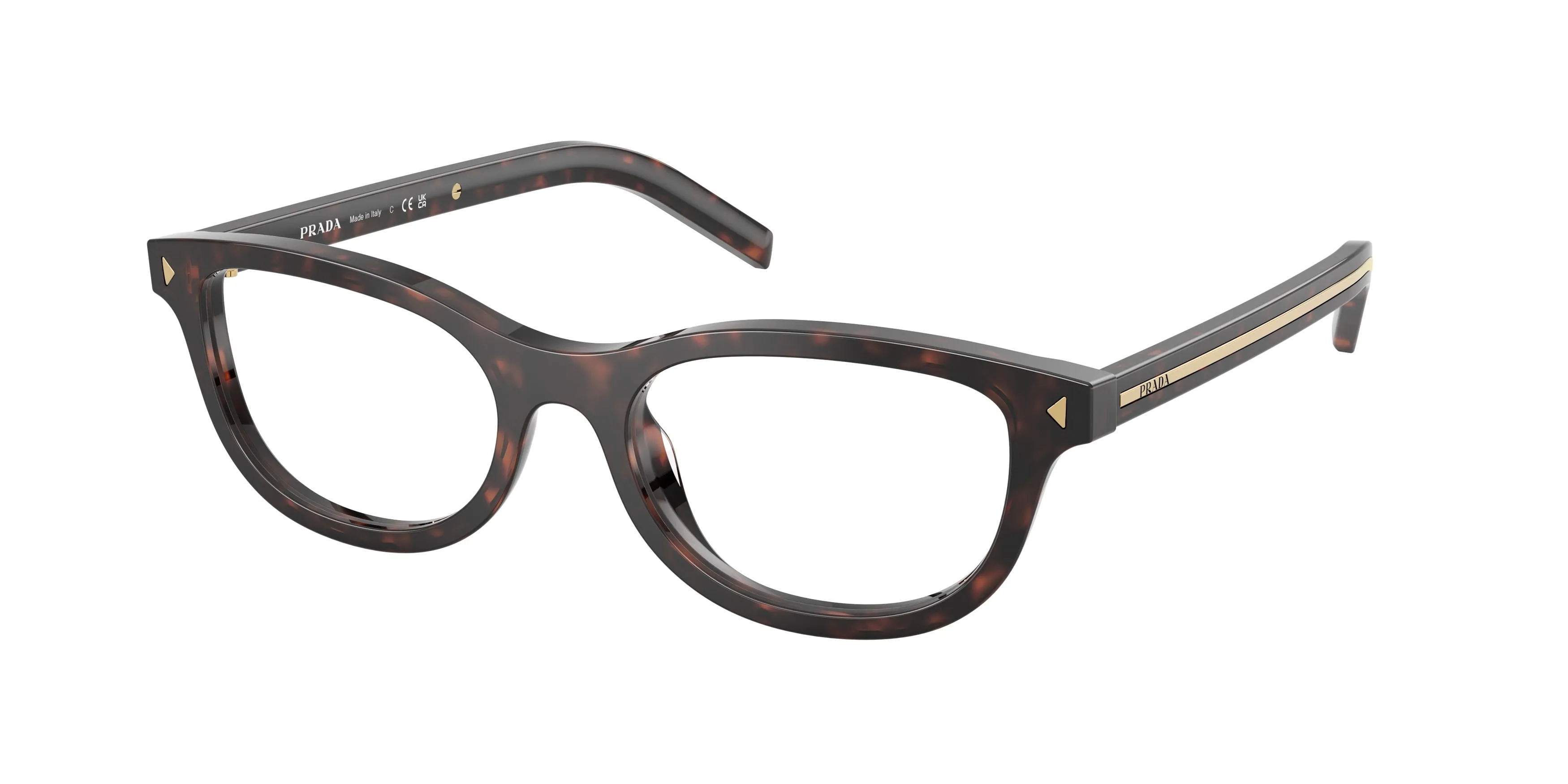 Prada PR D01VU 17N1O1 Montature da vista Acetato Tartaruga Trasparente Rotonda Normale - immagine 1